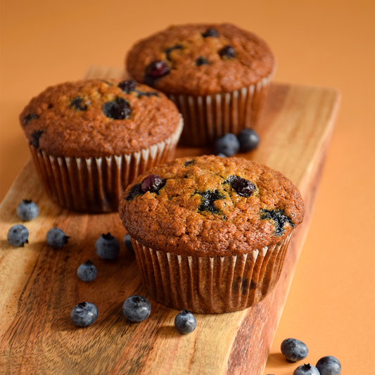 Banana blueberry oatmeal muffins