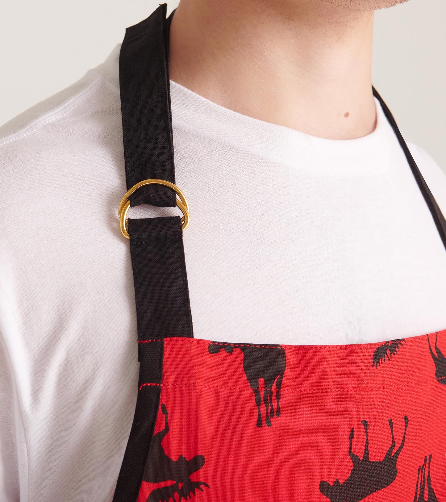 Moose on Red Apron