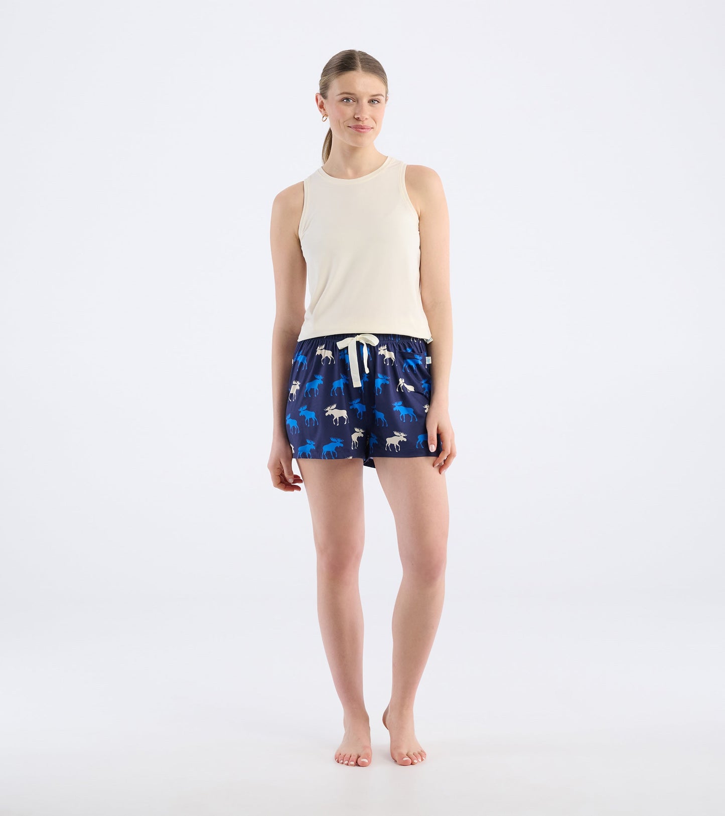 Women's Blue Moose Pajama Shorts