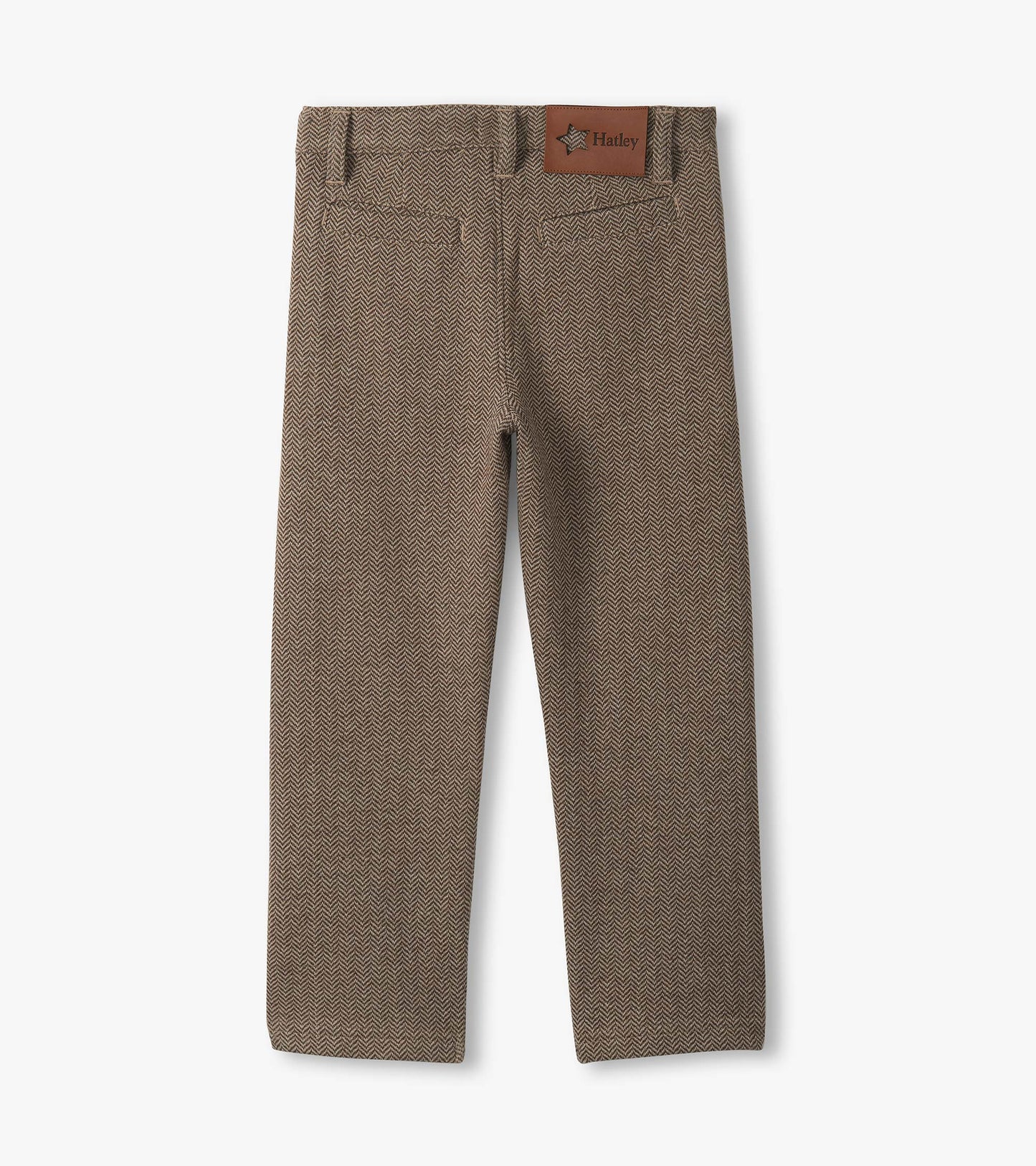 Boys Brown Sugar Herringbone Straight Leg Pants