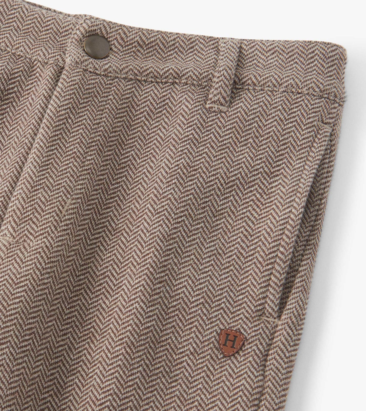 Boys Brown Sugar Herringbone Straight Leg Pants