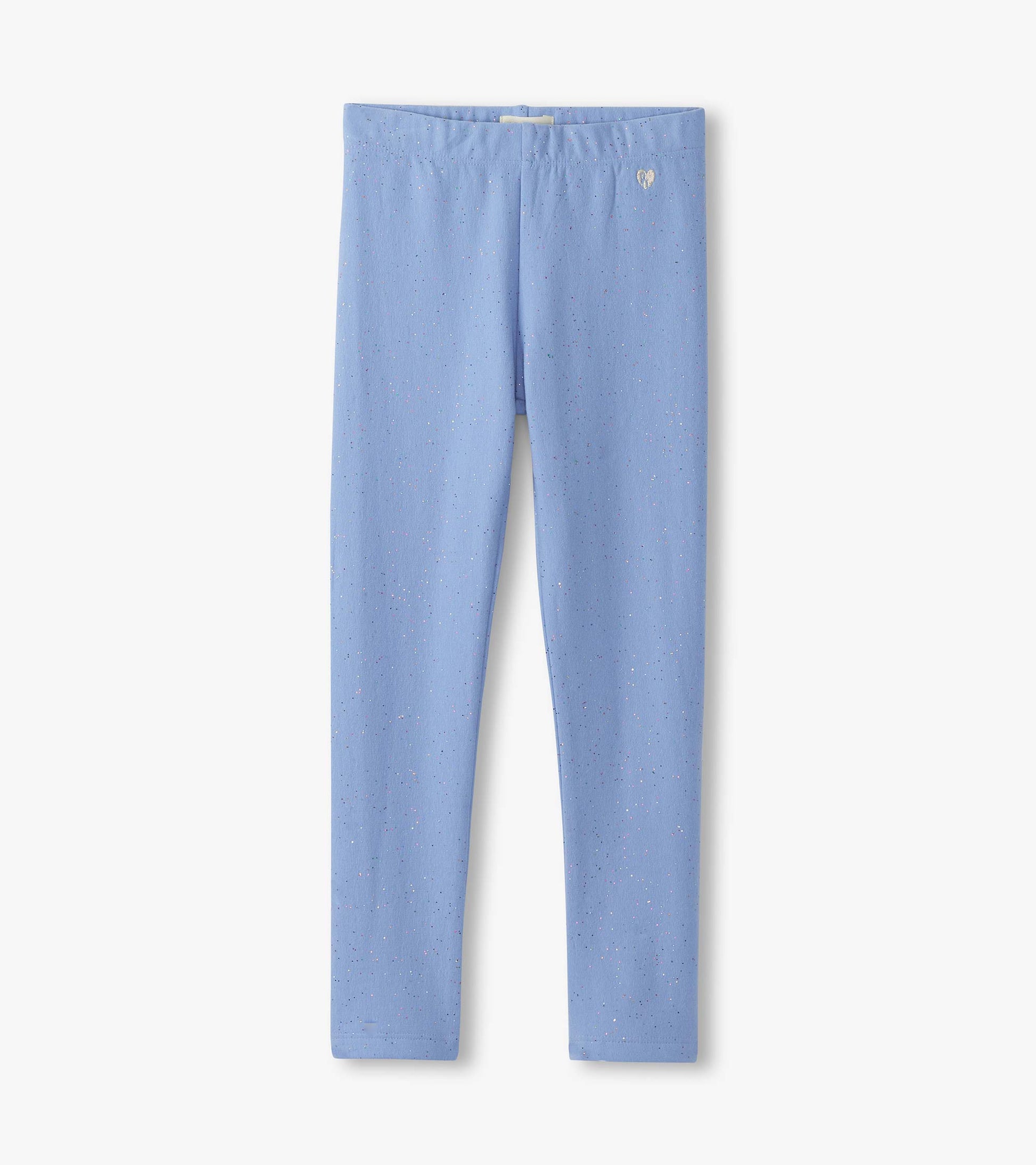 Cornflower blue leggings with a soft, stretchy fabric and subtle speckled pattern, suitable for everyday wear.