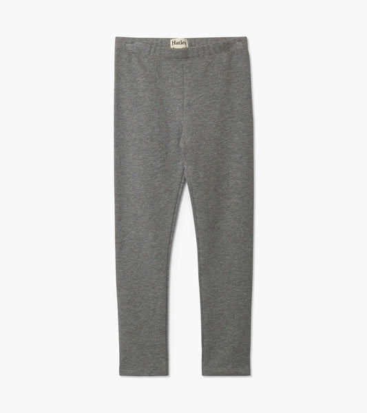 Charcoal gray cozy leggings with a soft texture and elastic waistband, suitable for casual wear.