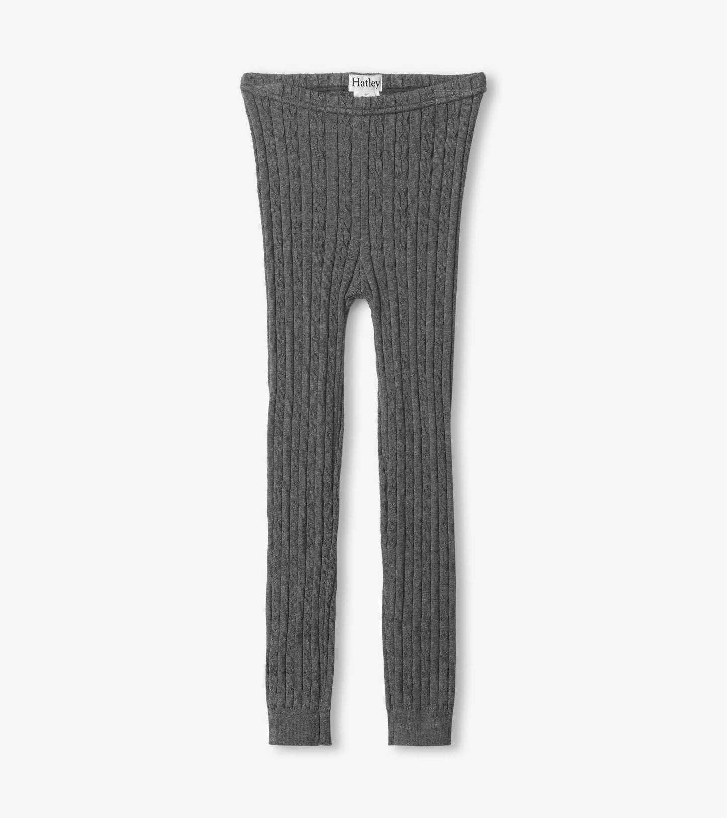 Girls Charcoal Cable Knit Tights
