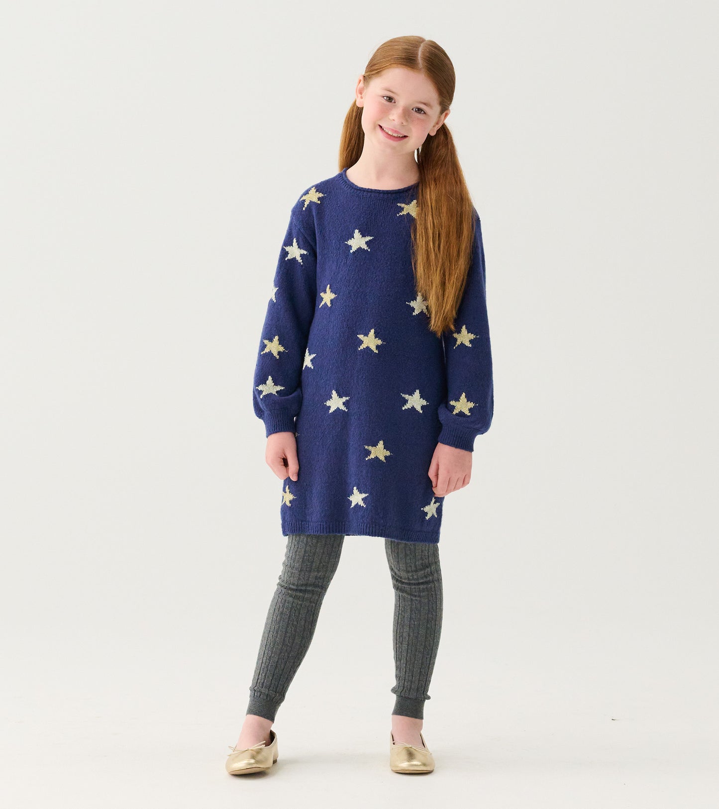 Girls Charcoal Cable Knit Tights