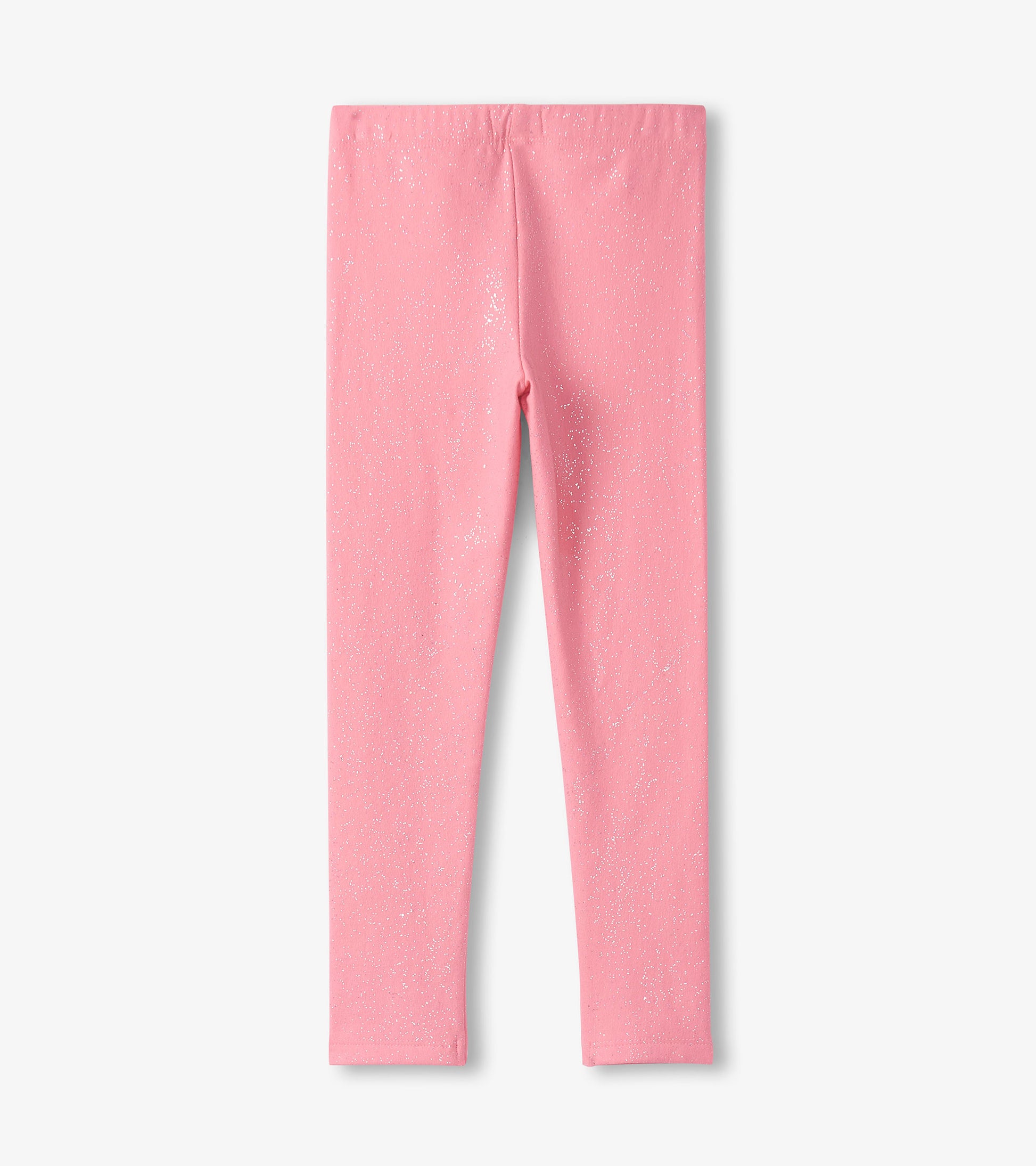 Pink leggings with a soft texture and a subtle glitter pattern, designed for girls.