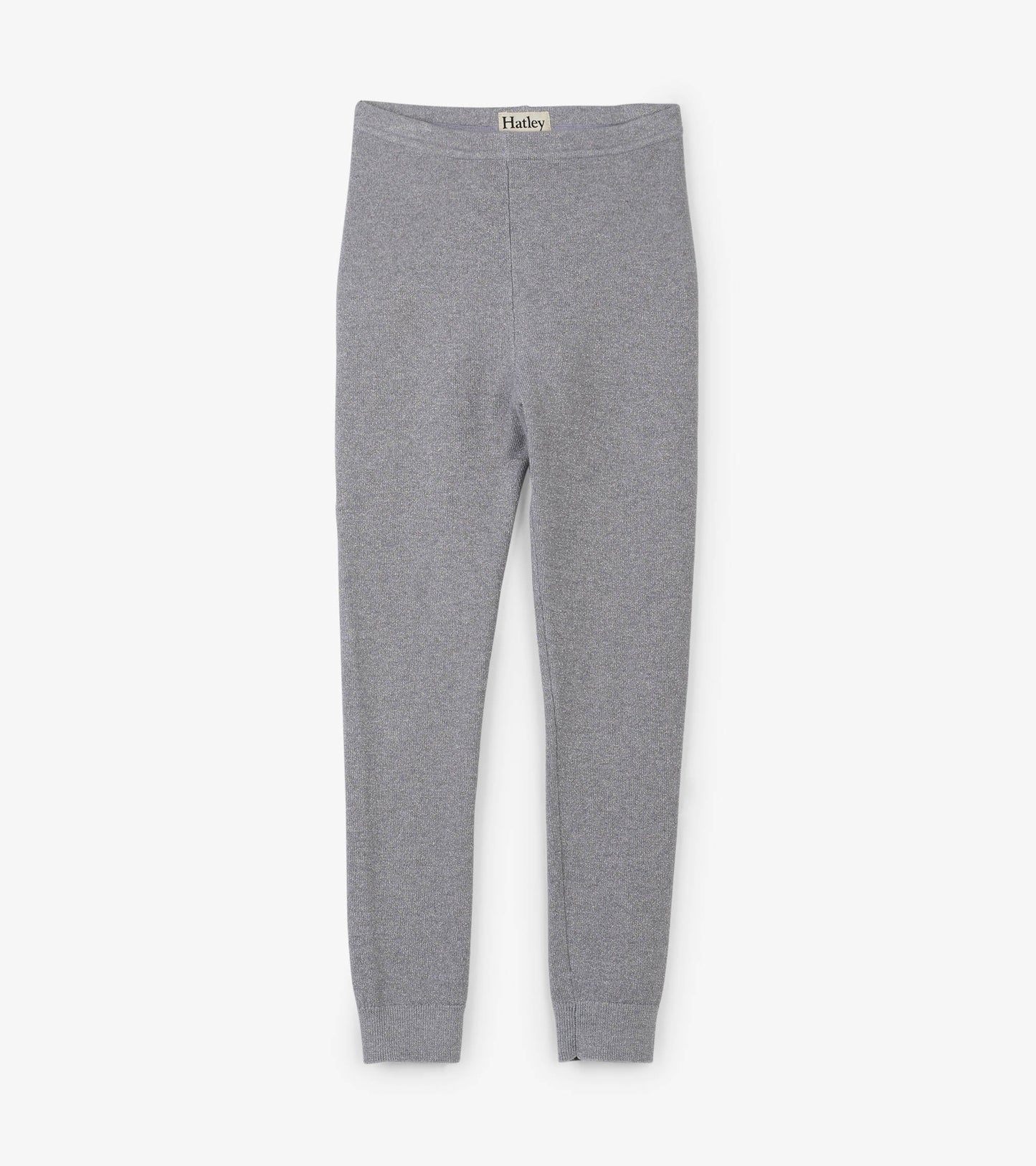 Legging en tricot torsadé – Éclat argenté