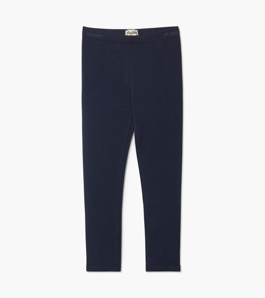 Navy blue cozy leggings with a soft, stretchy fabric, designed for comfort and ease of movement.