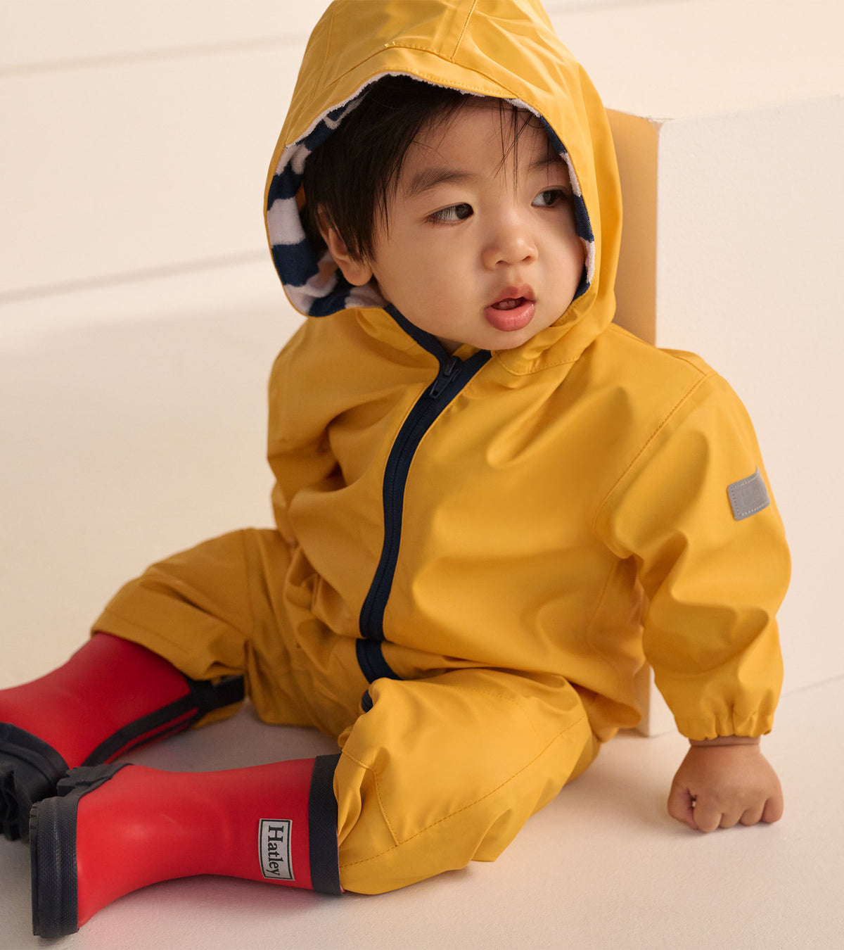 Baby Yellow Terry Lined Rain Suit
