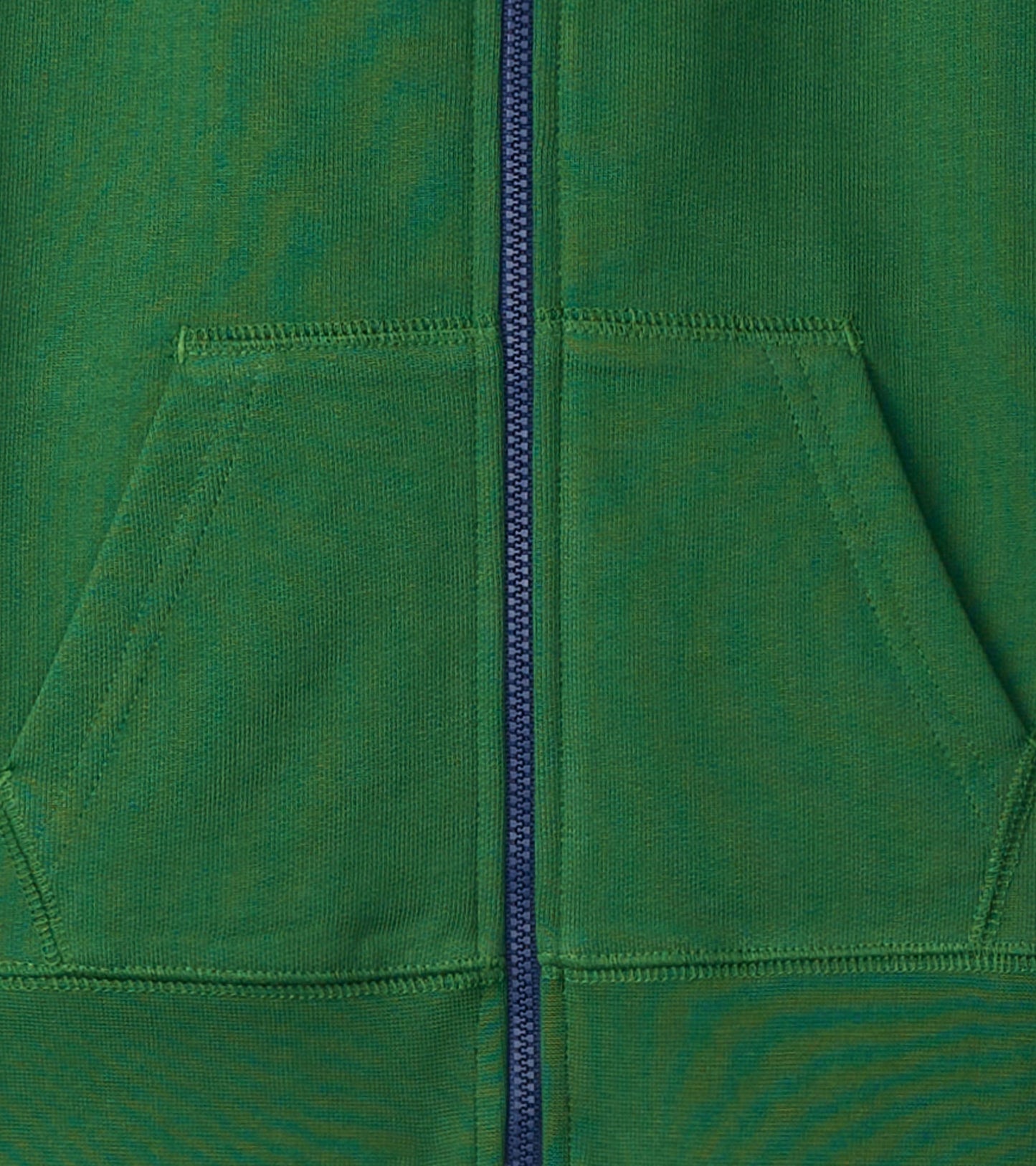 Green zip-up hoodie with front pockets and contrasting zipper, suitable for boys.
