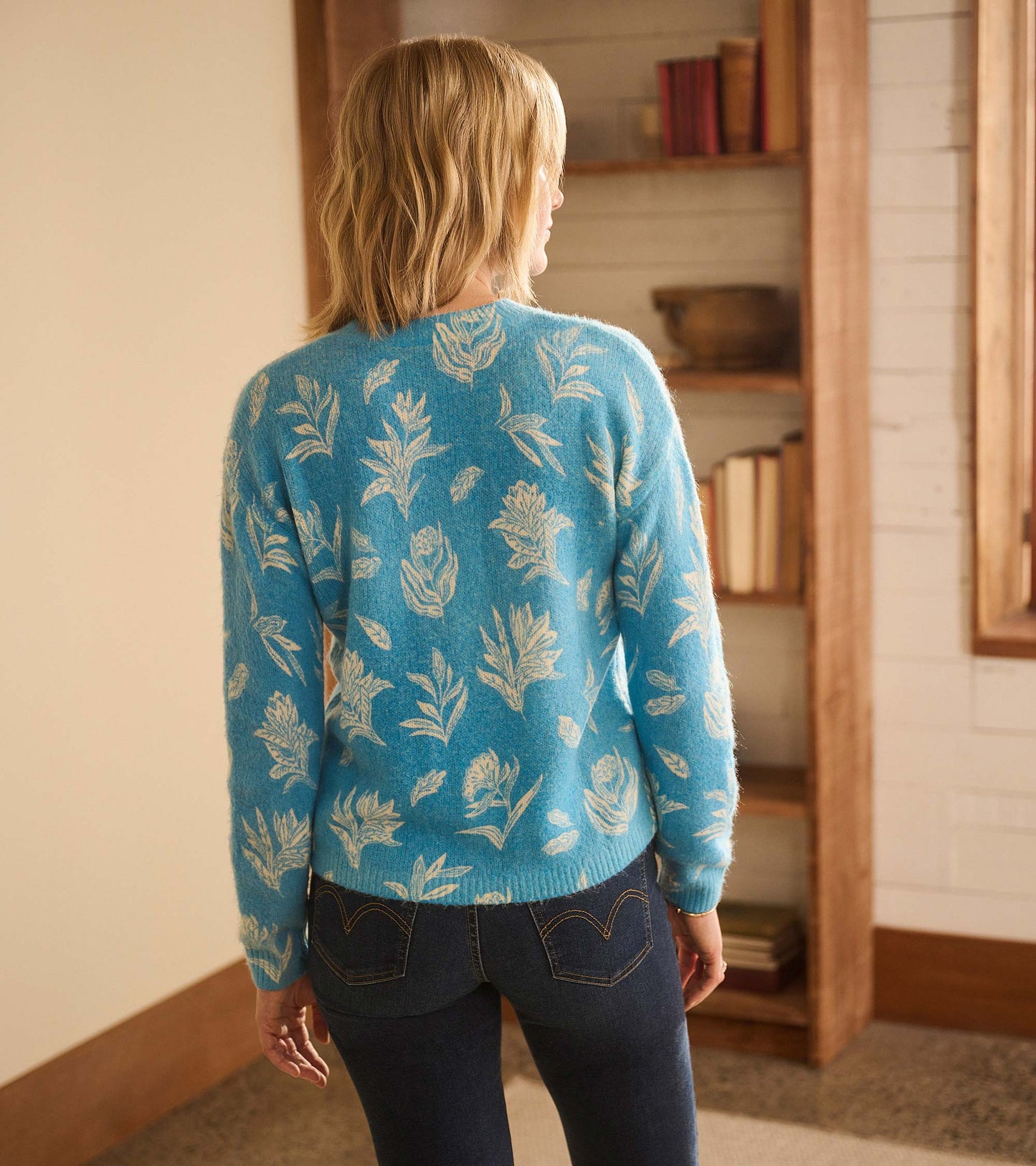 Ella Sweater - Linen Flowers