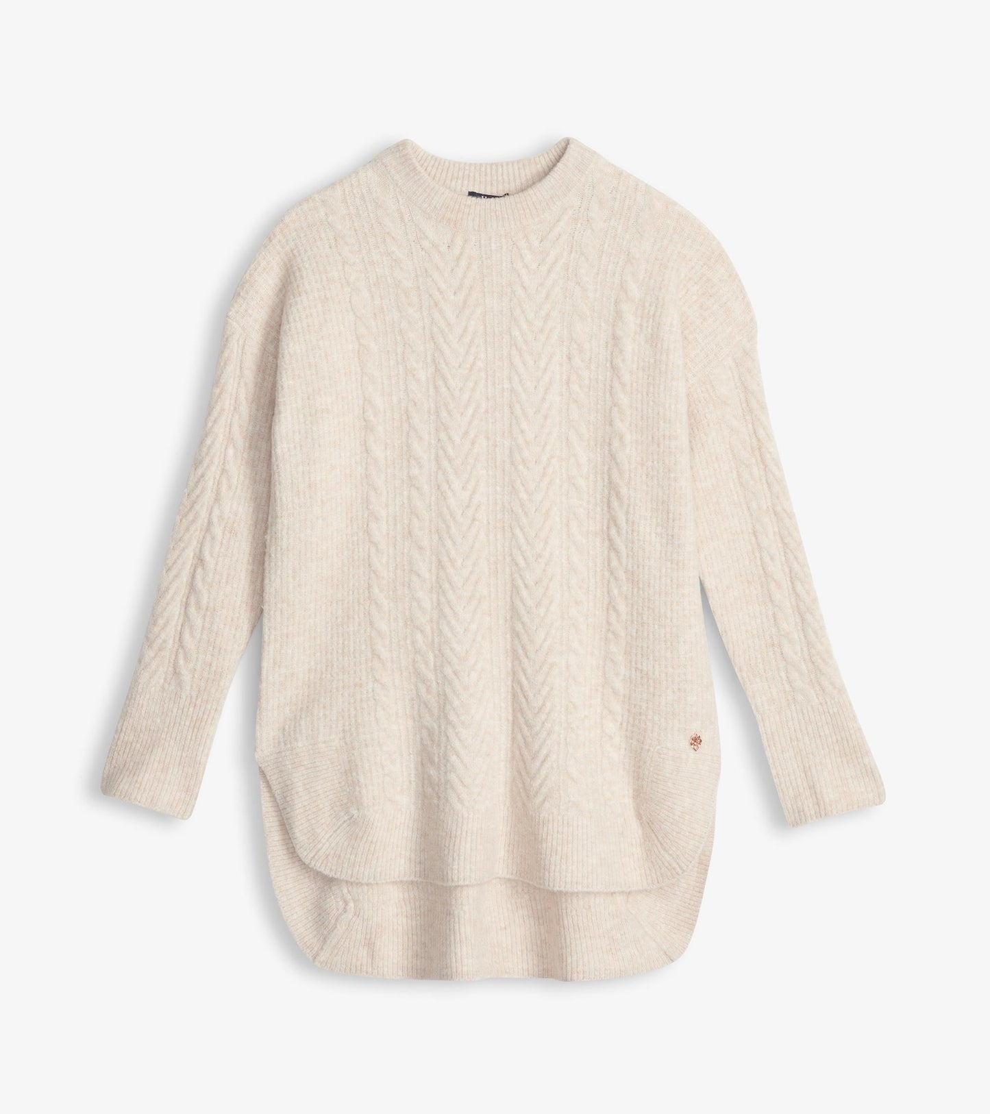 Tunique en tricot torsadé - Mélange d'avoine