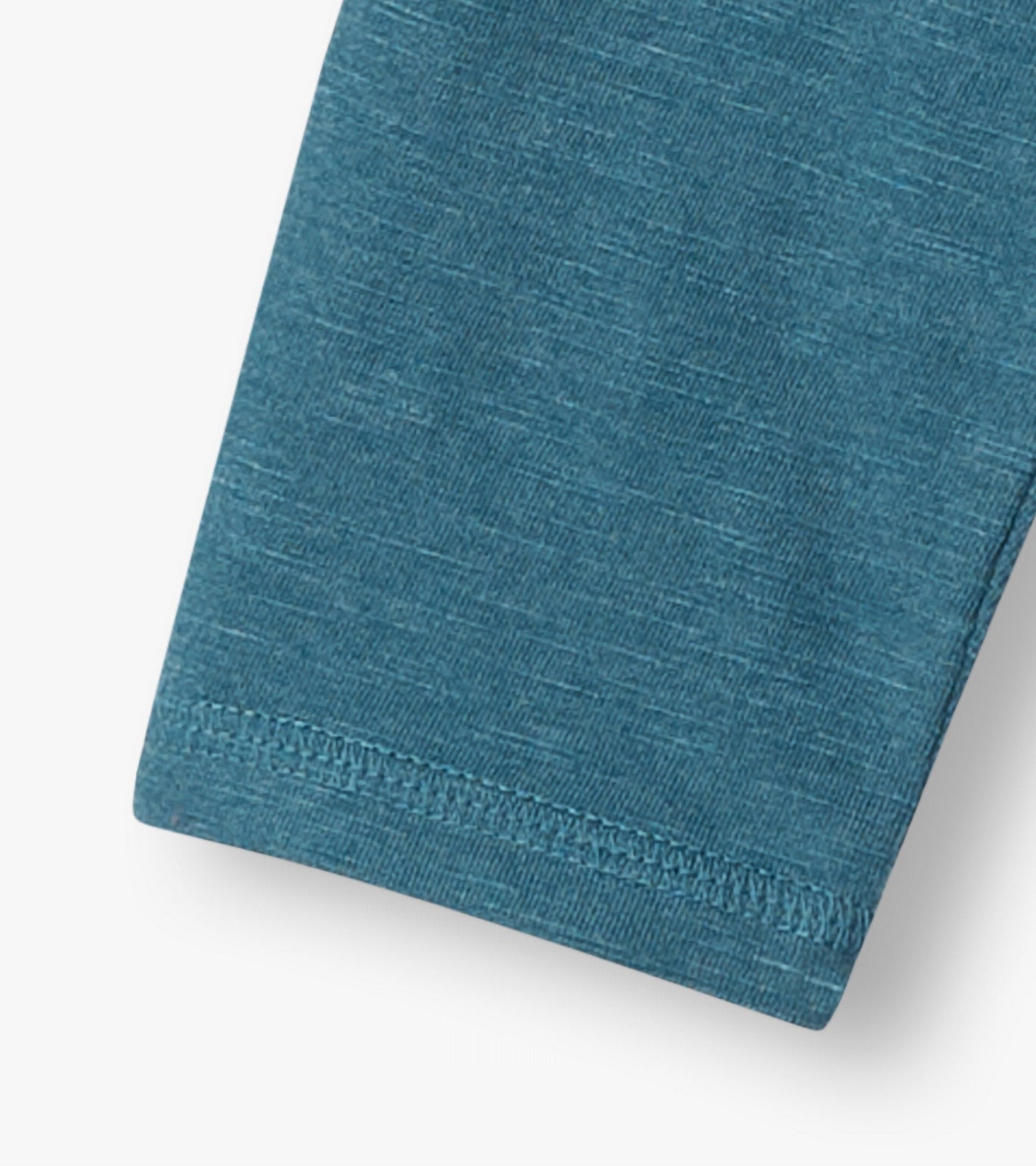 Teal long sleeve t-shirt with a soft, textured fabric and stitched hem, suitable for boys.