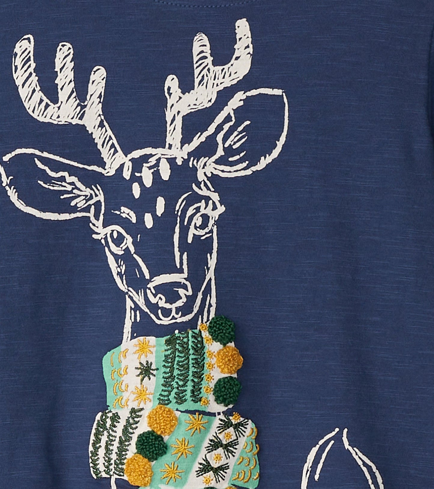 T-shirt à manches bouffantes – Renne à foulard