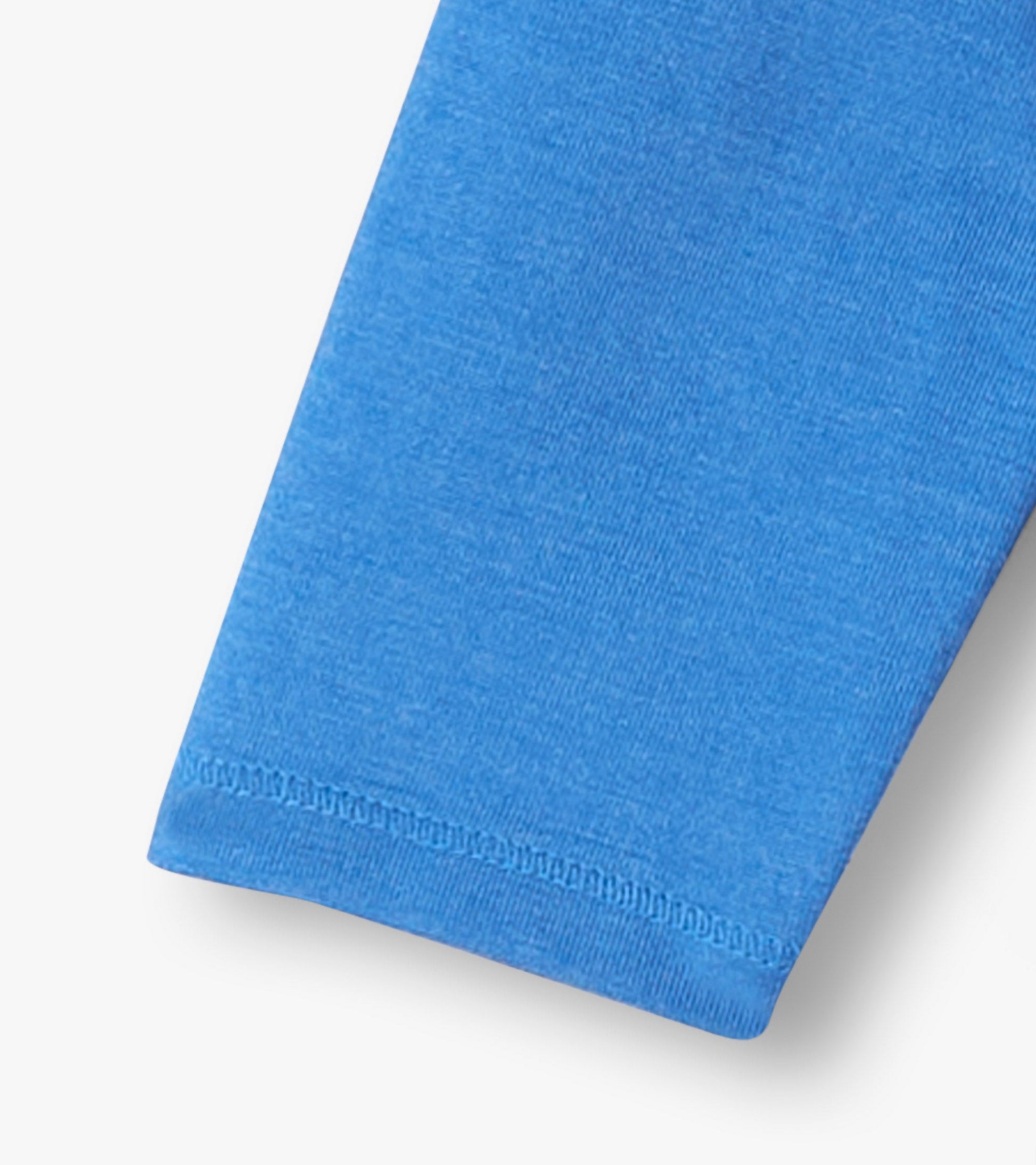Blue long sleeve t-shirt for baby and toddler boys, featuring a soft fabric and ribbed cuffs.