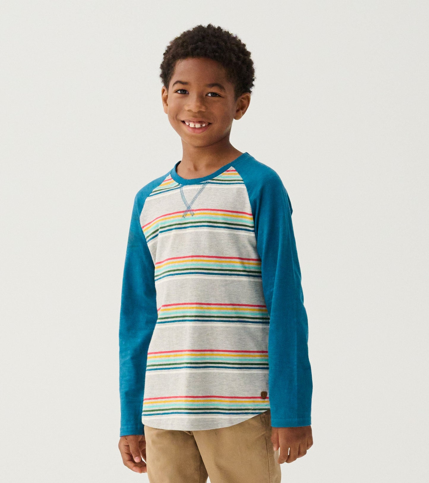T-shirt à manches longues raglan – Rayures rétro