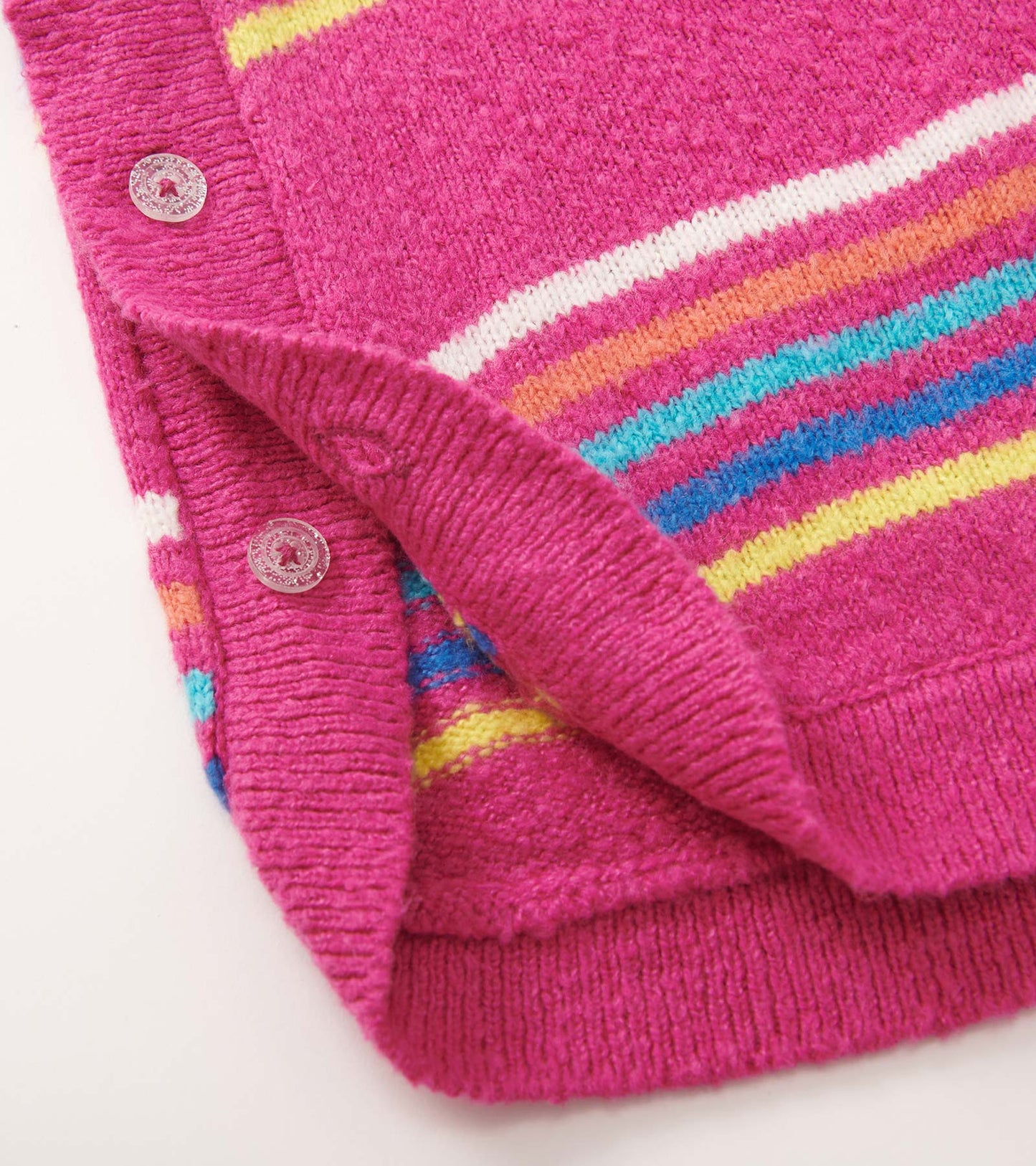 Pull tunique en tricot épais – Rayures arc-en-ciel