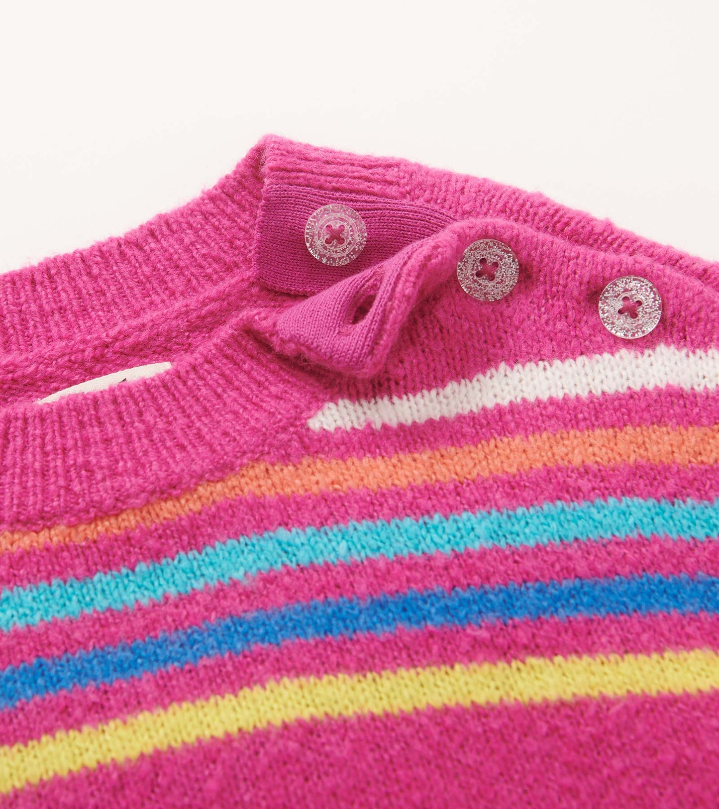 Pull tunique en tricot épais – Rayures arc-en-ciel