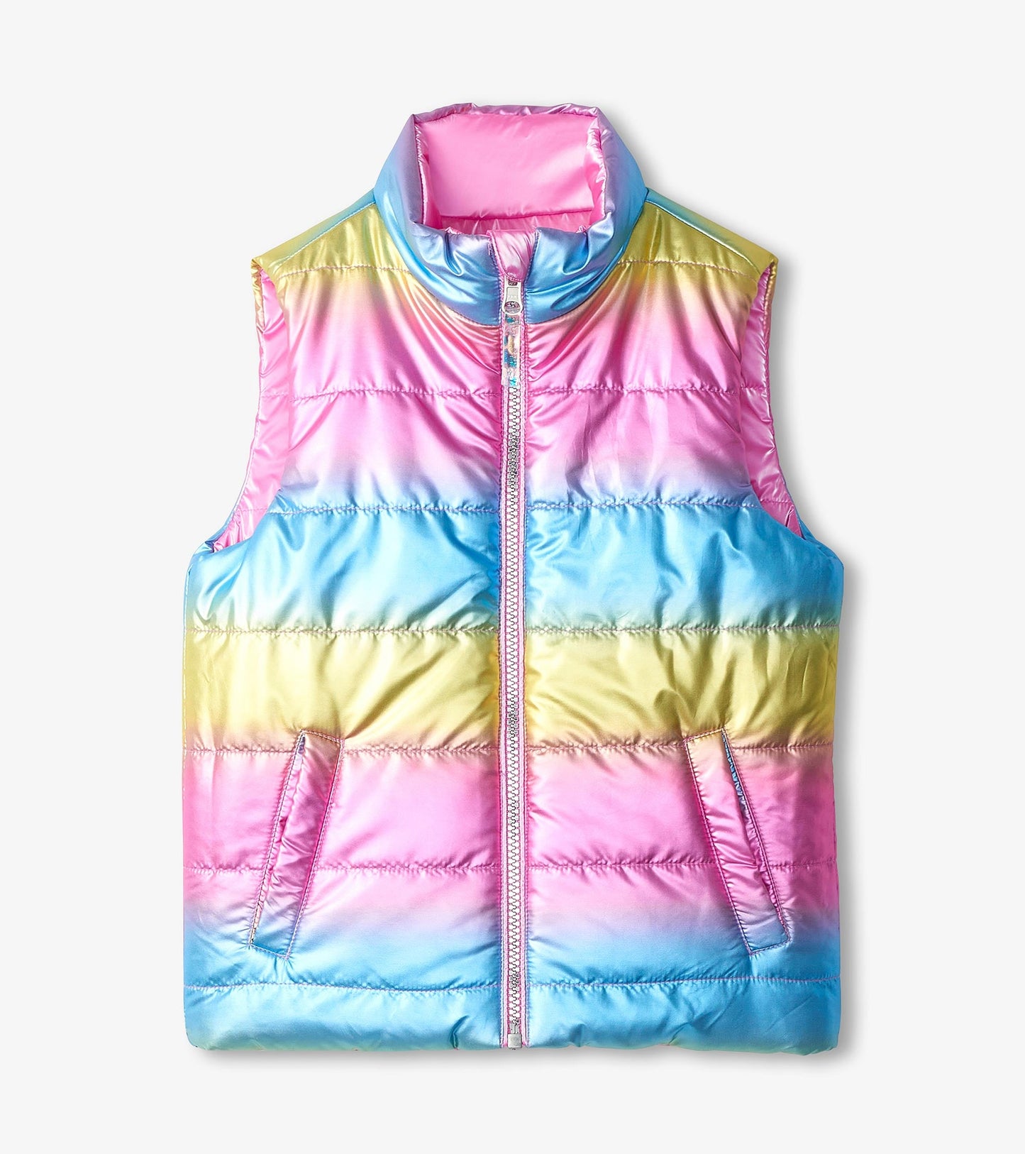 Veste sans manches matelassée réversible – Éclat d’arc-en-ciel