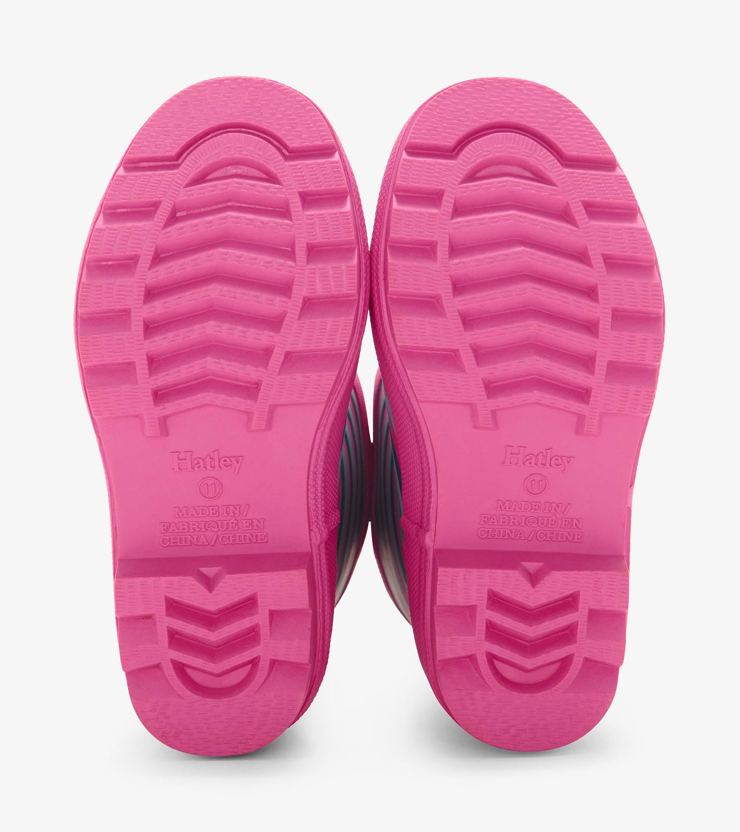 Bottes de pluie au fini mat – Rayures rose violacé