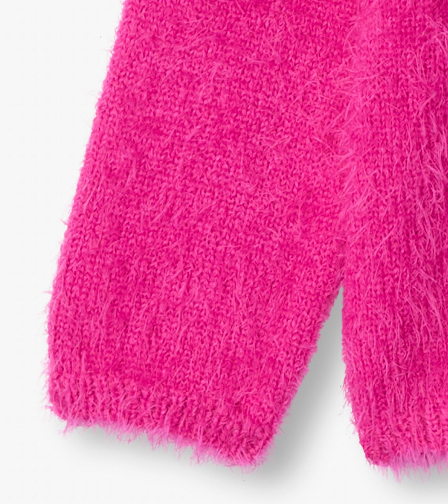 Furry pink sweater for baby and toddler girls with a soft texture and cozy design.