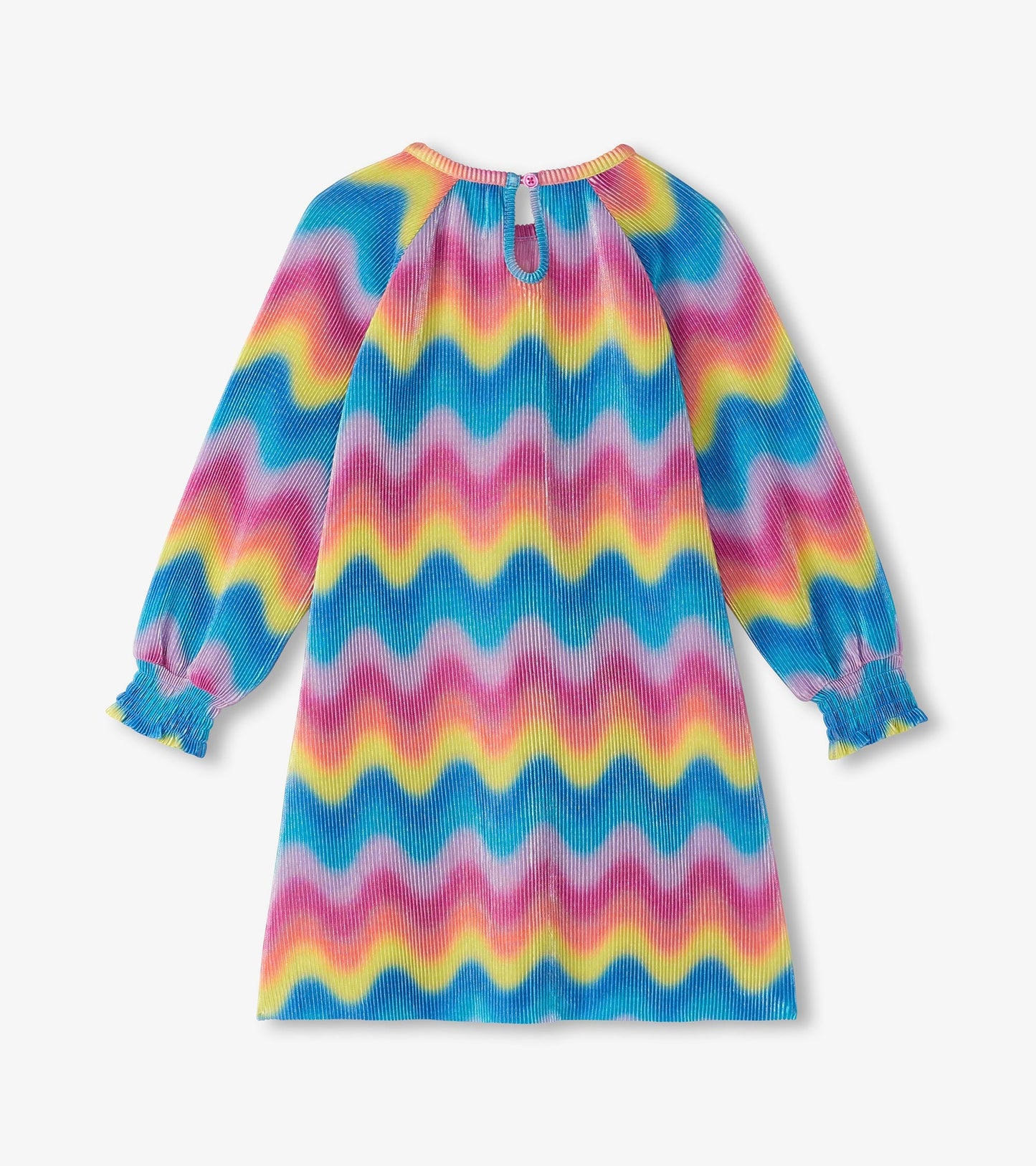 Robe trapèze plissée – Vagues arc-en-ciel