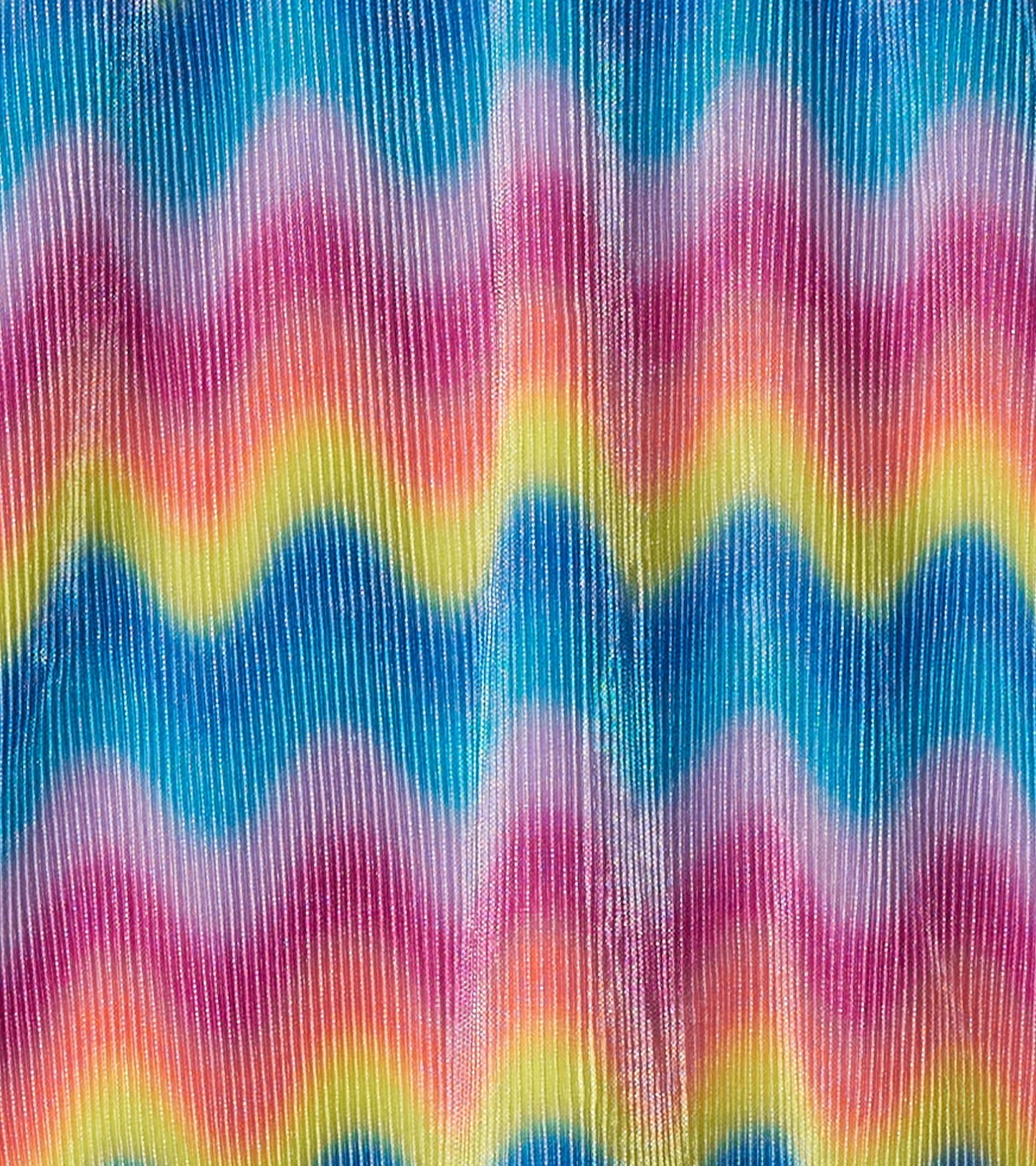 Robe trapèze plissée – Vagues arc-en-ciel