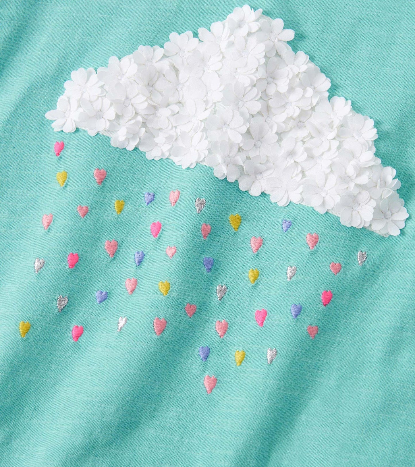 Girls Fluffy Cloud Puff Sleeve Graphic Tee