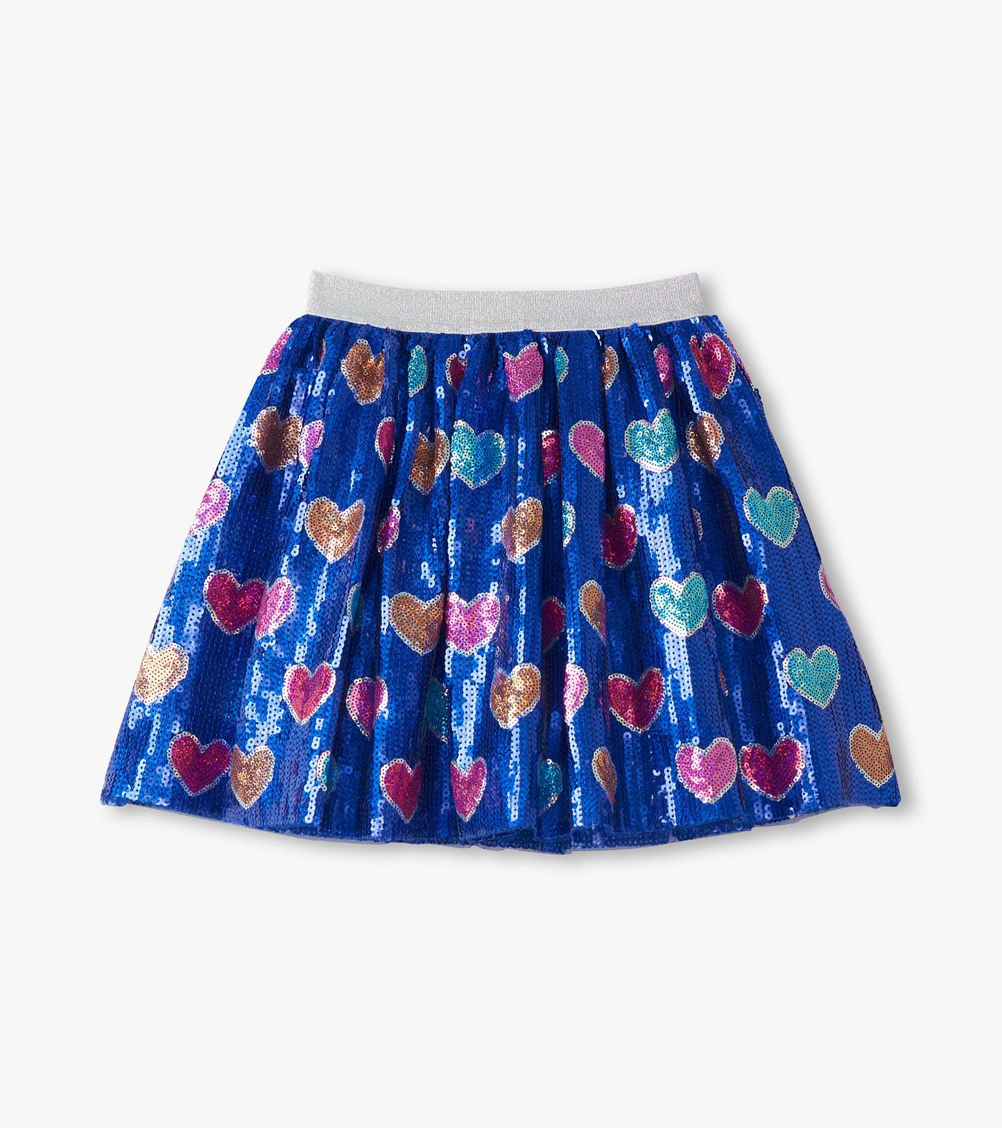 Girls Bursted Hearts Sequin Skirt