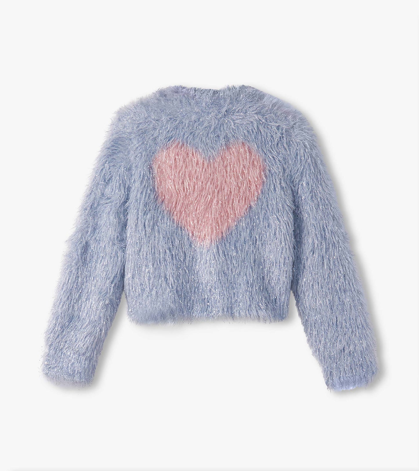 Cardigan en fibres métalliques – Cœur étincelant bleu