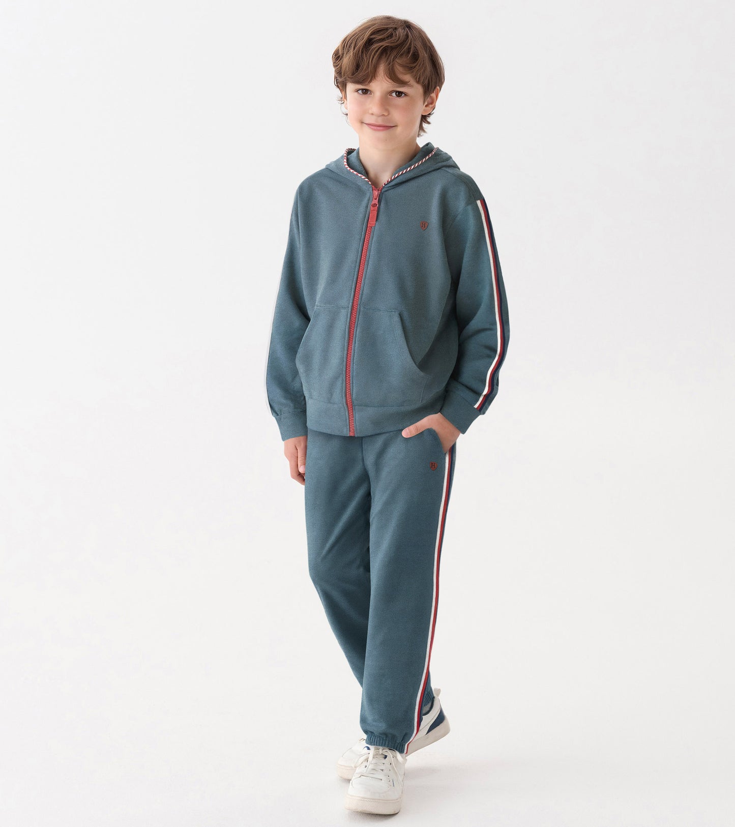 Boys Blue Stone Zip-Up Hoodie