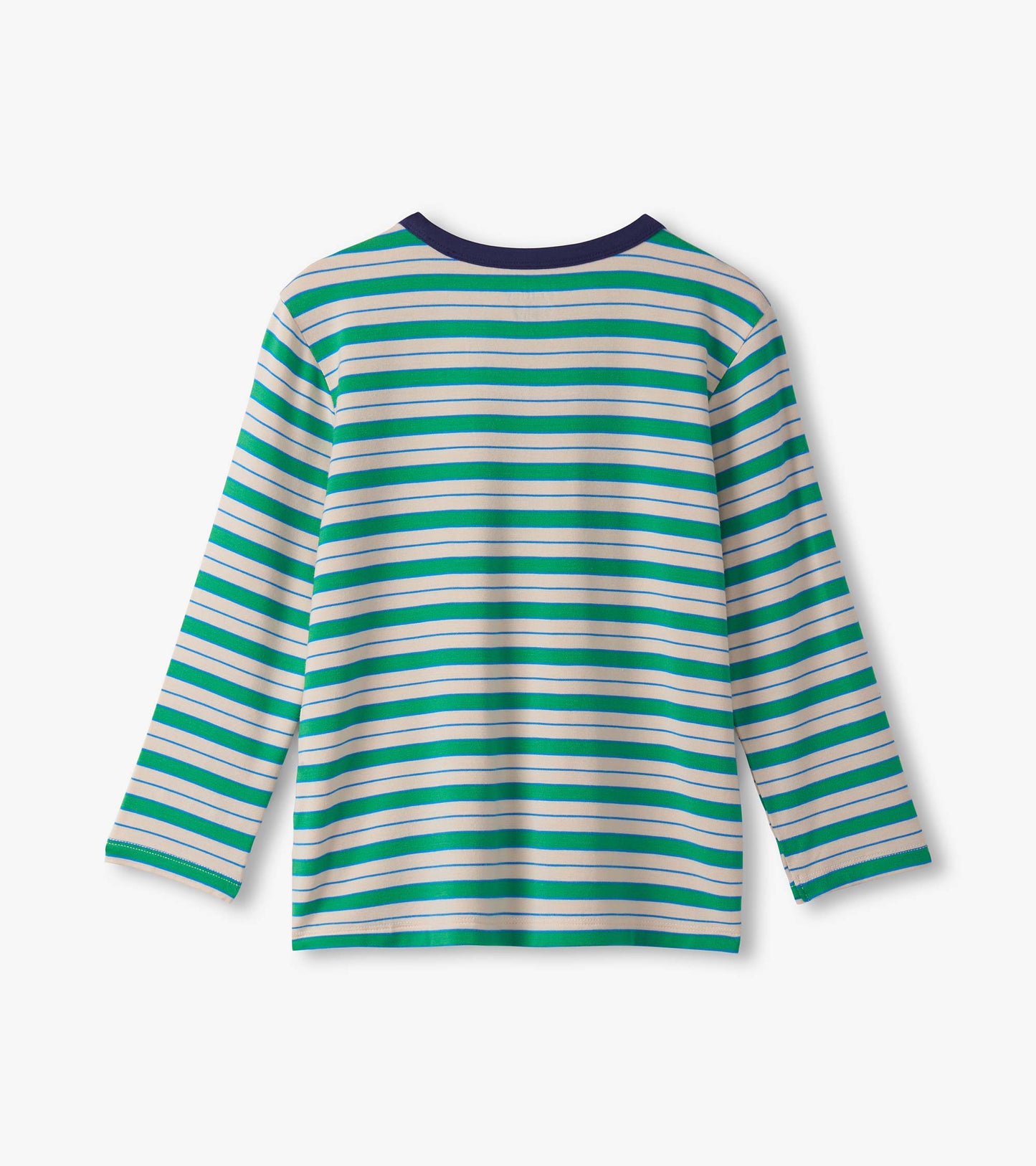 T-shirt à manches longues en bambou pour garçon – Rayures tendres
