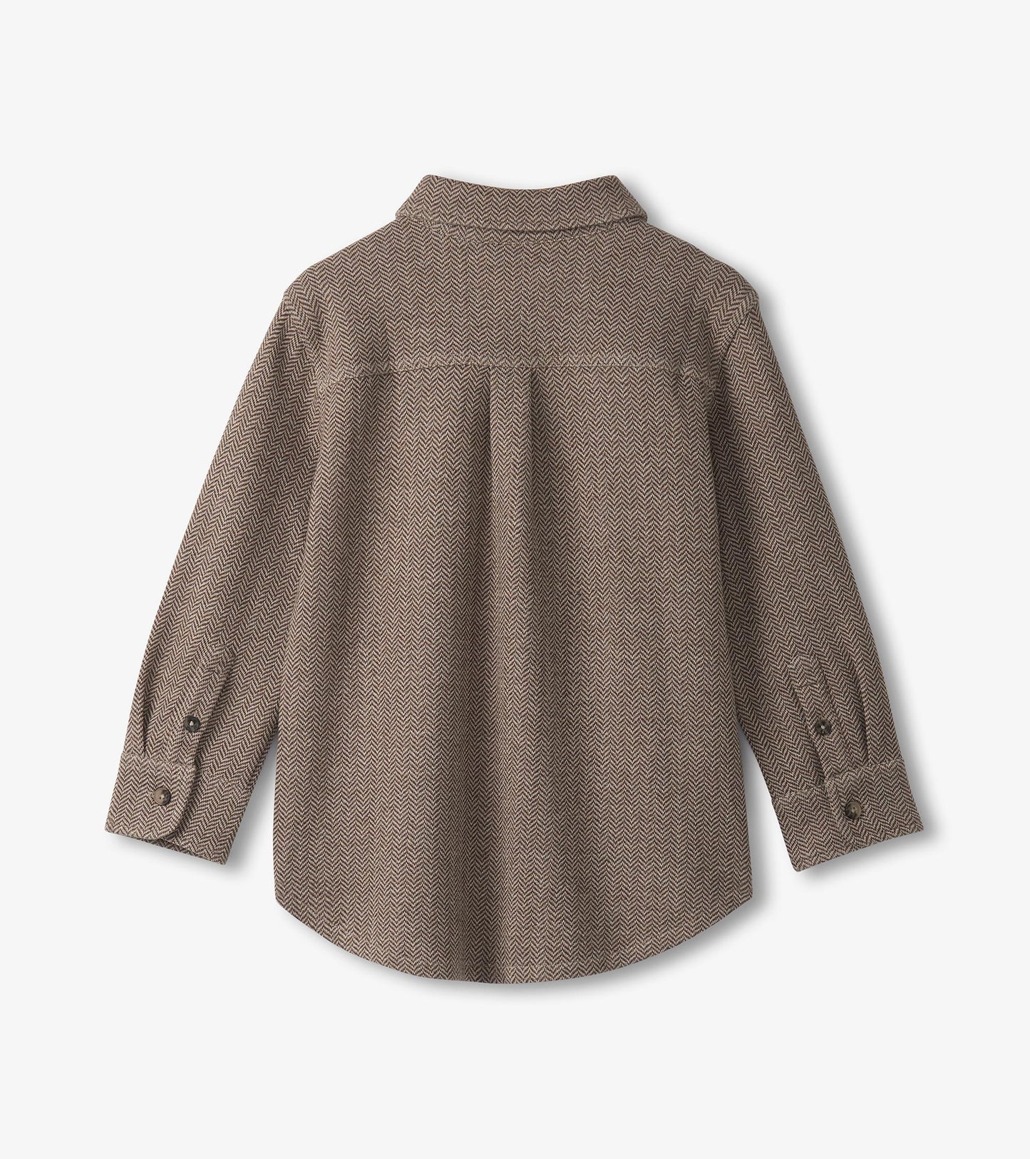 Chemise boutonnée pour garçon – Motif à chevrons cassonade