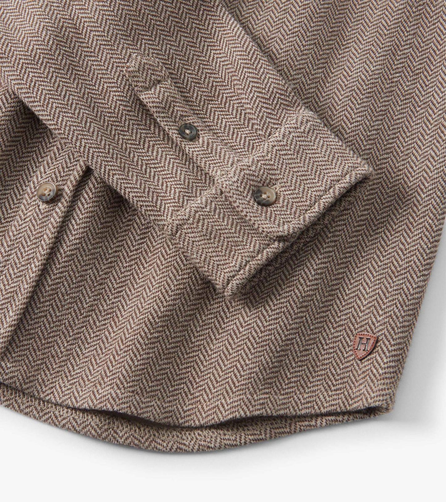 Chemise boutonnée pour garçon – Motif à chevrons cassonade