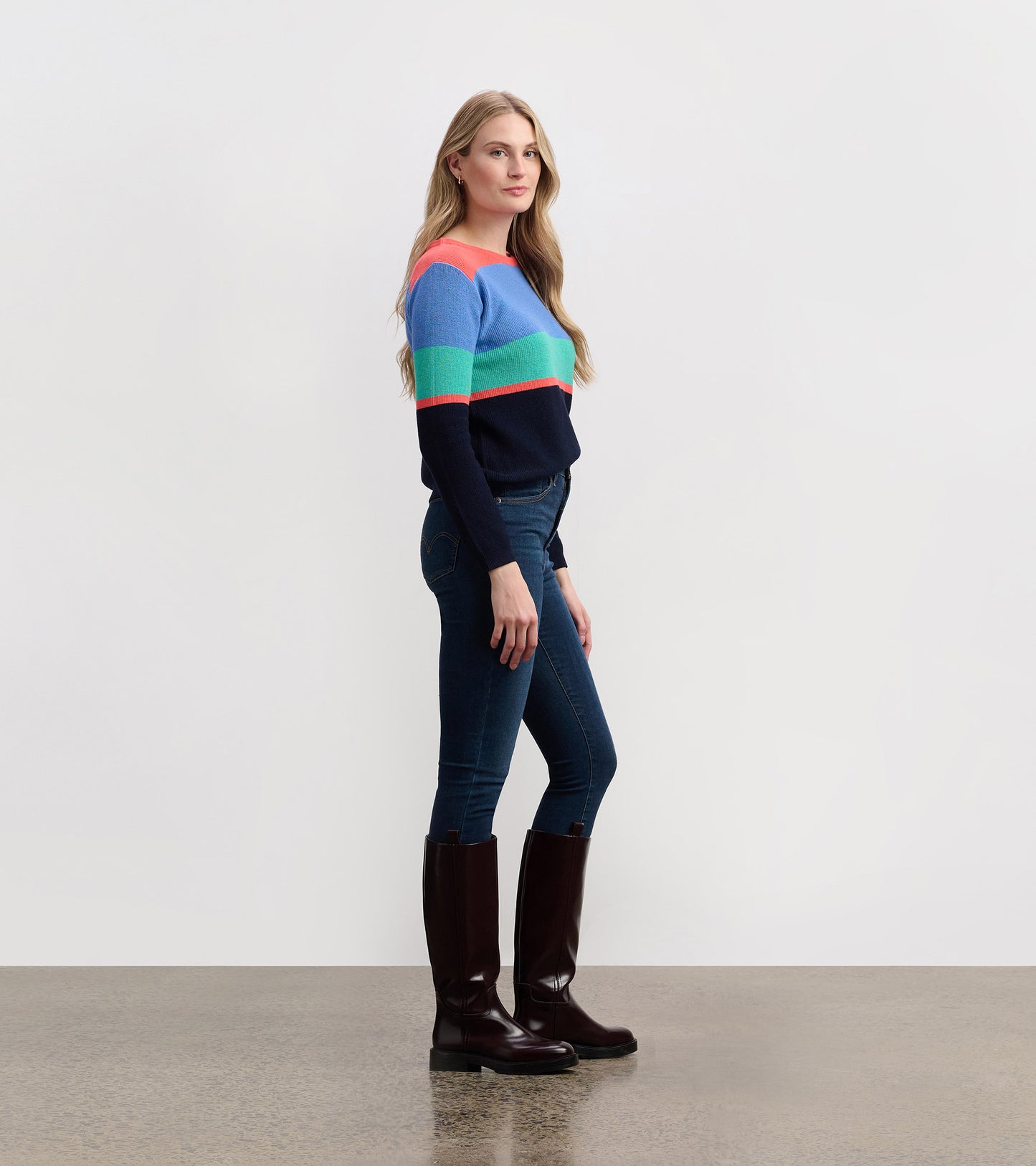 Devon Sweater - Bright Colorblock Stripes