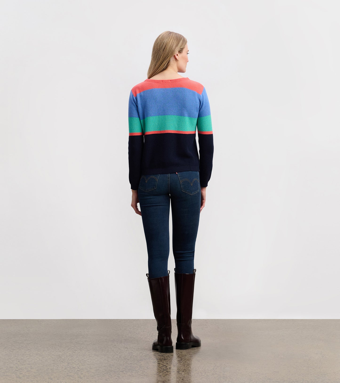 Devon Sweater - Bright Colorblock Stripes