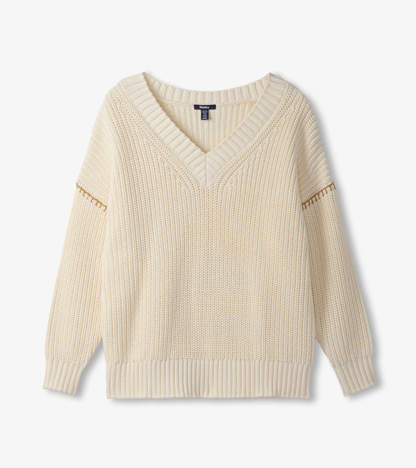 V-Neck Slouchy Sweater - Cream