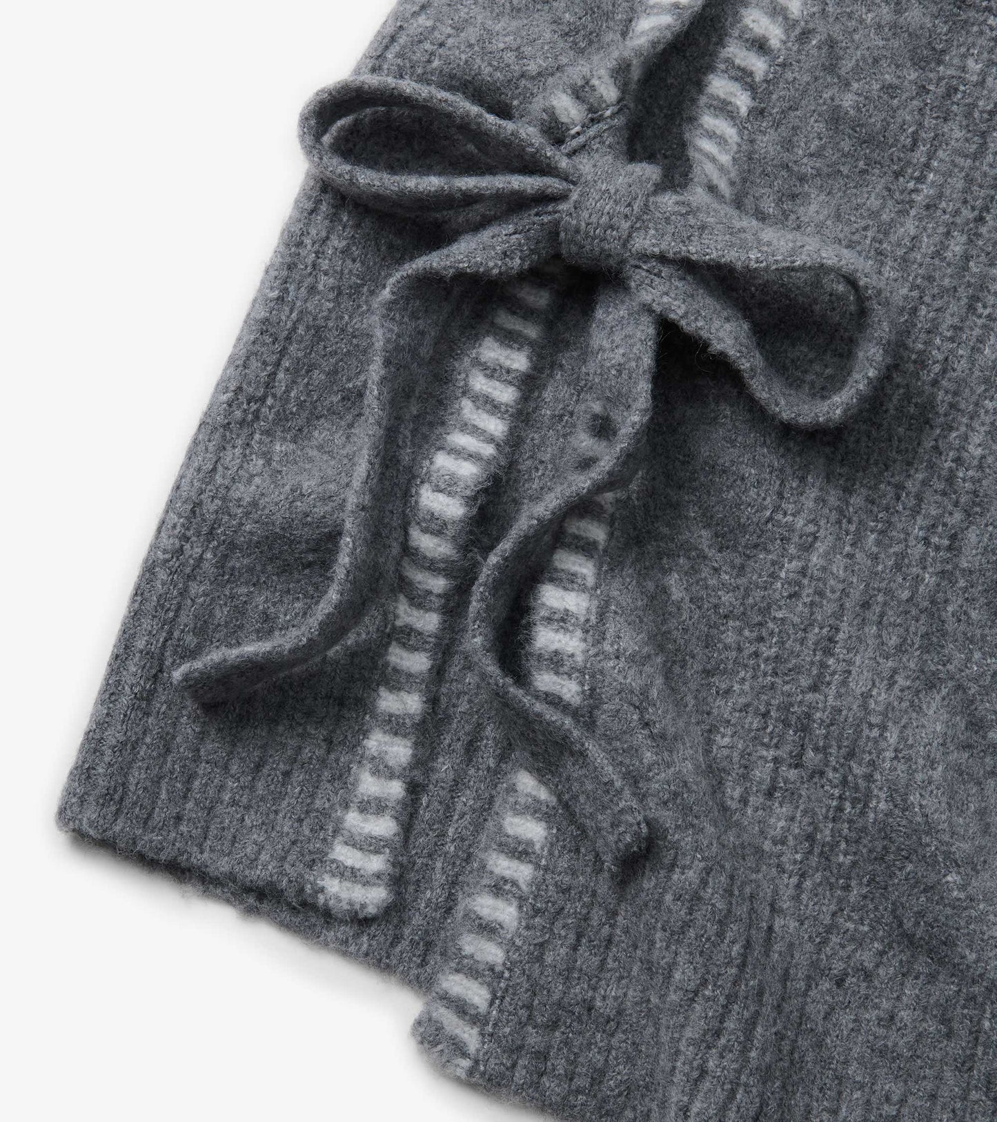 Débardeur en tricot noué sur les côtés pour femme – Gris anthracite chiné