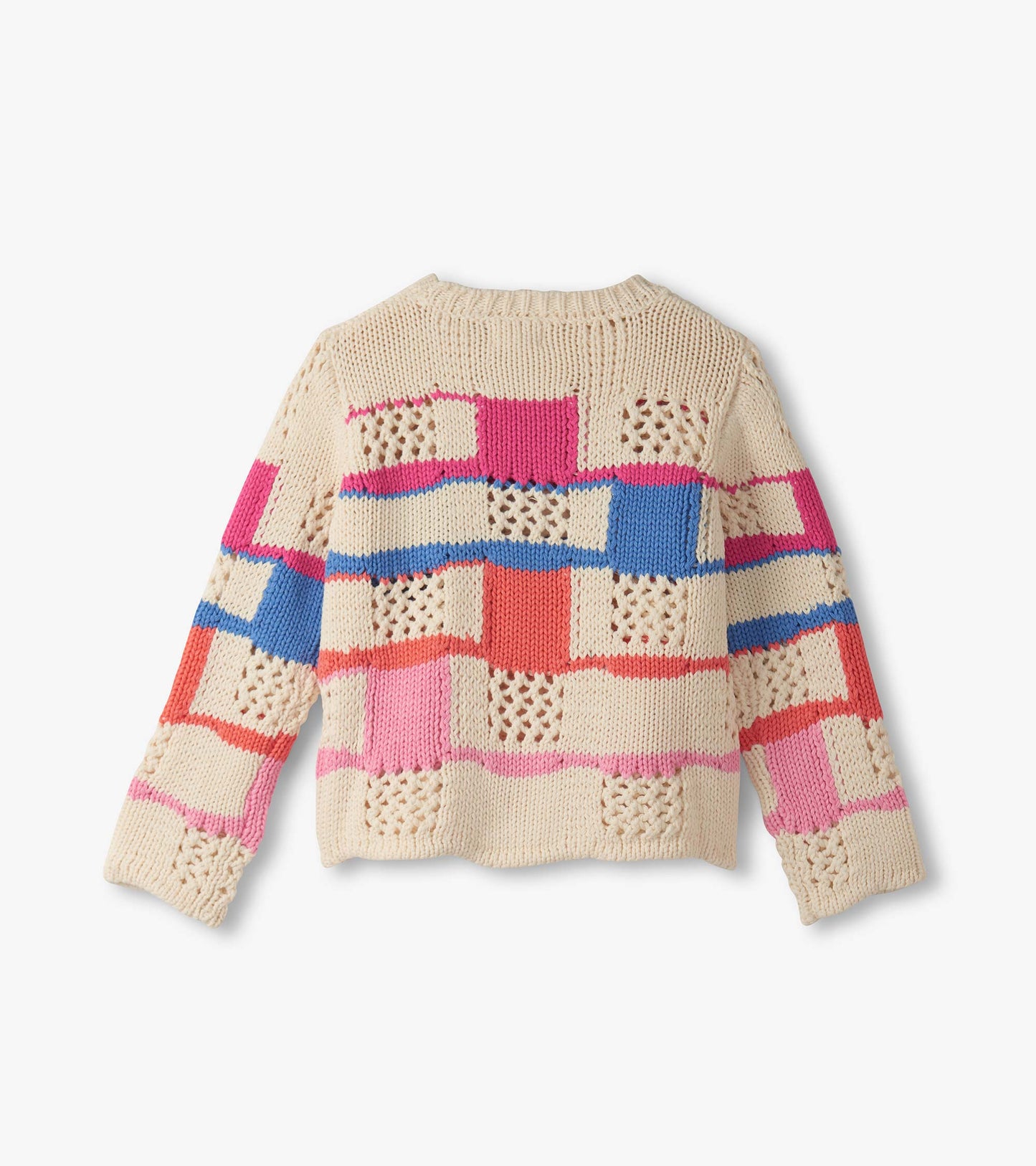 Pull à mailles mixtes pour fille – Crème