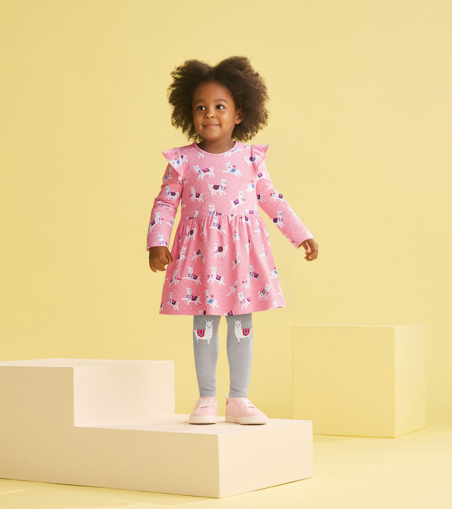 Robe à mancherons volantés et son legging – Danse d’alpagas