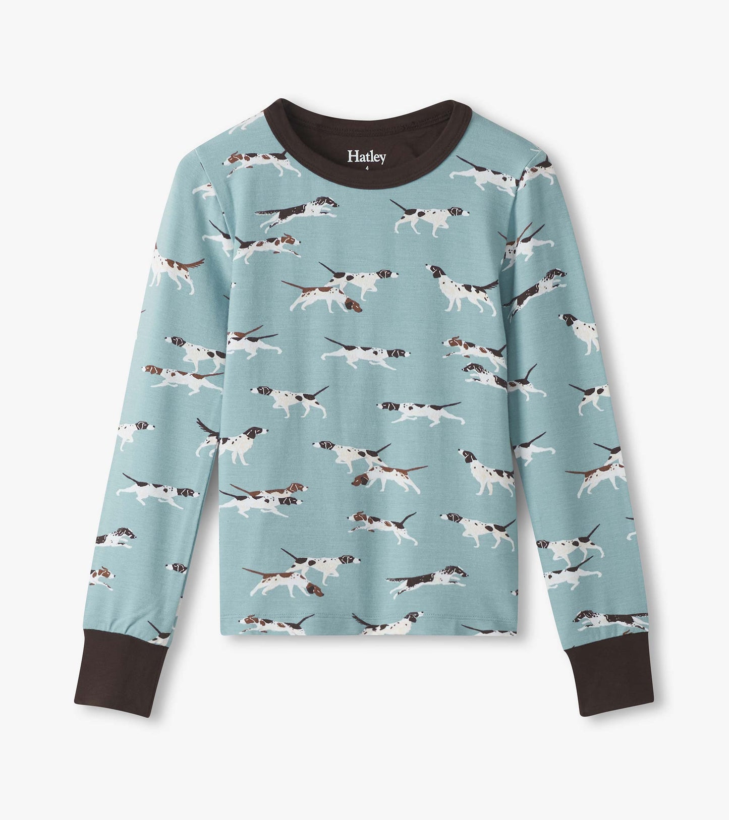 Pyjama en bambou pour garçon – Chiens de chasse sur fond bleu