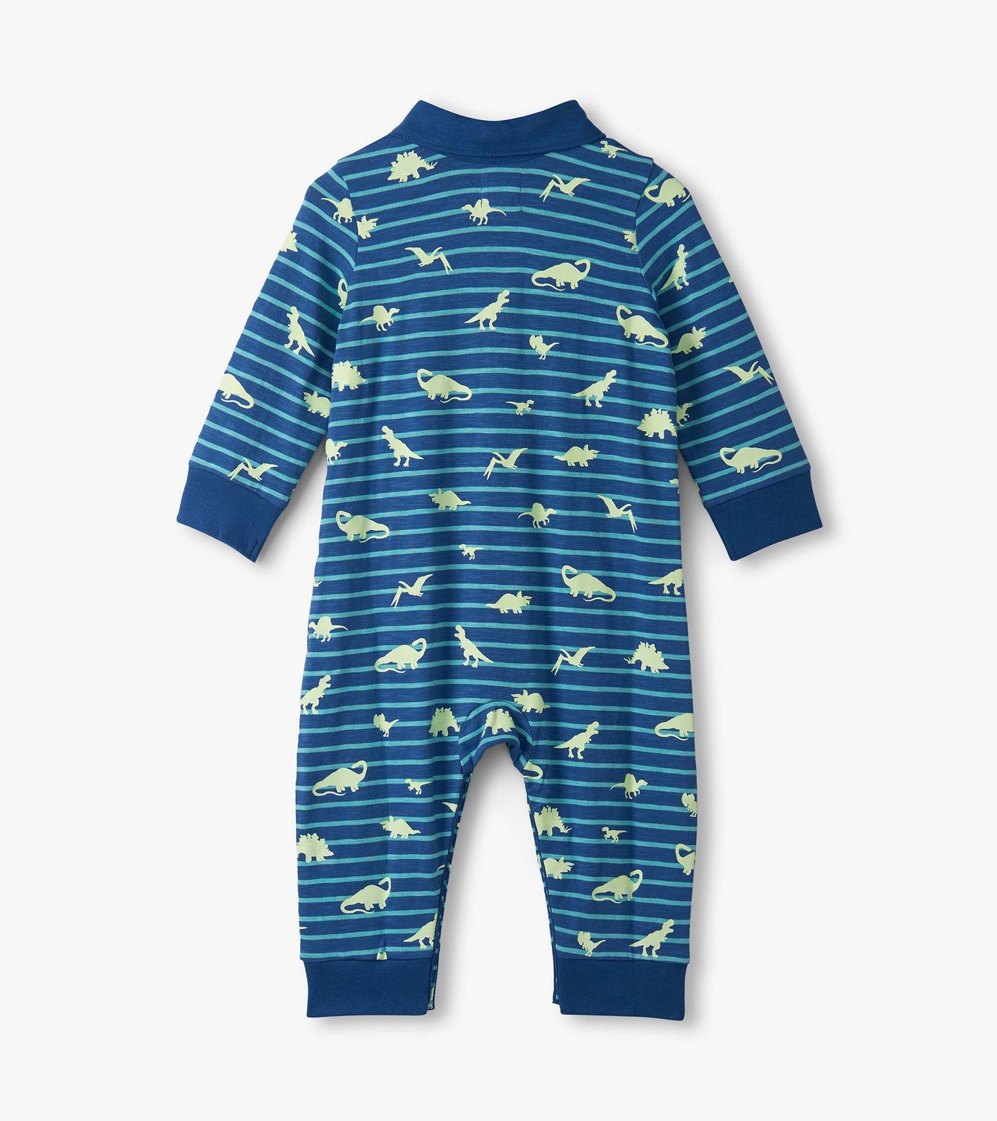 Baby Boys Glow in the Dark Mini Dino Polo Romper