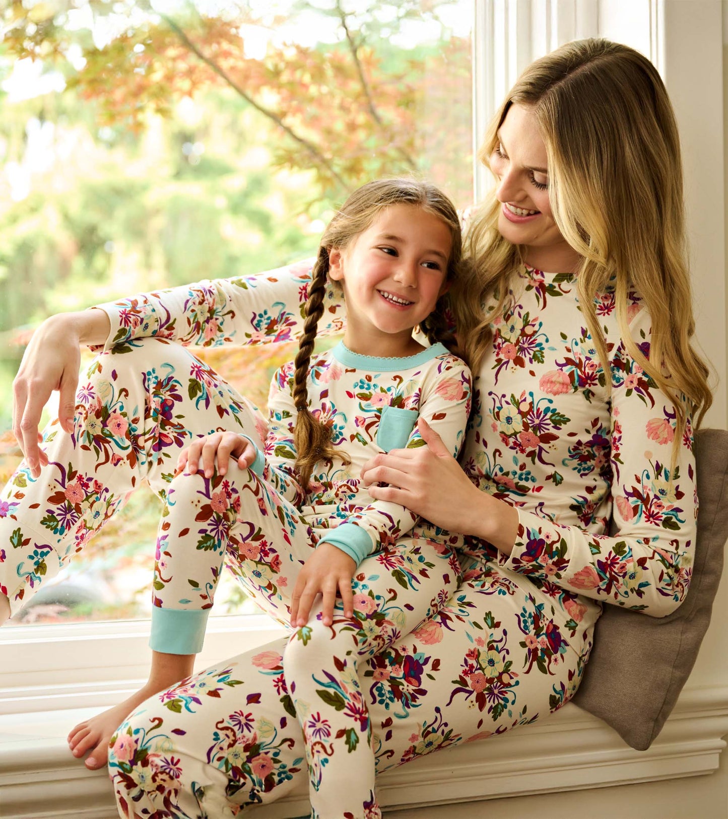Girls Fall Floral Bamboo Pajama Set