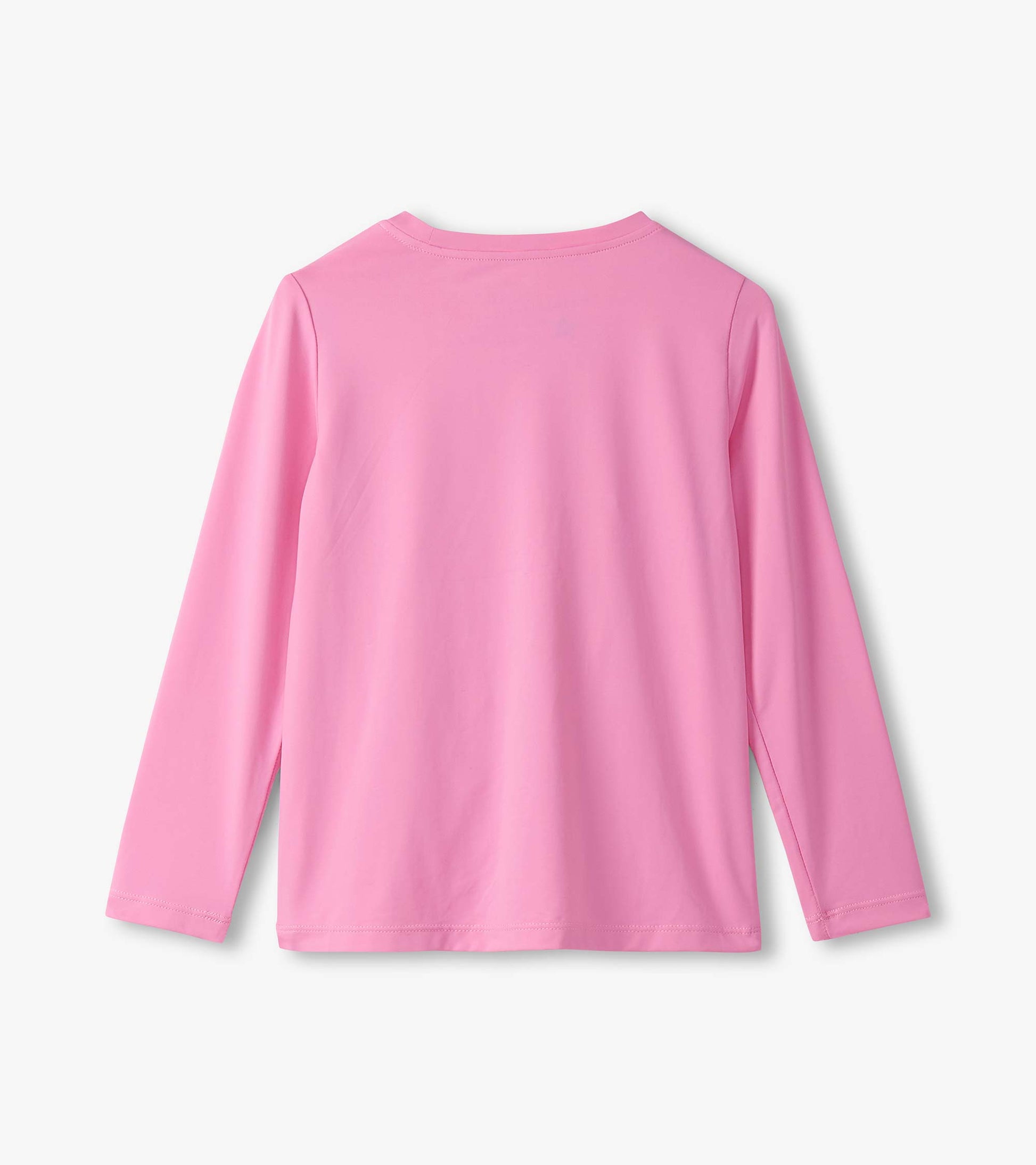 Fuchsia pink long-sleeve top with a gathered front design, suitable for girls.