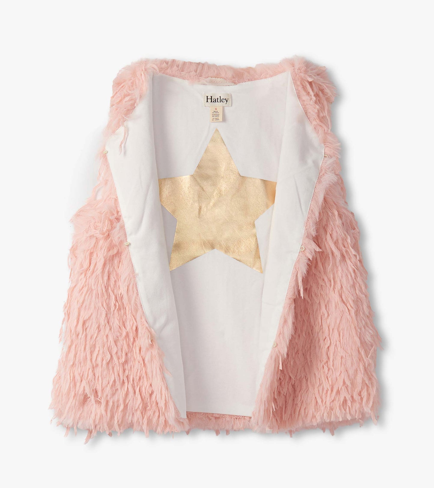Veste en fausse fourrure – Plume rose pâle