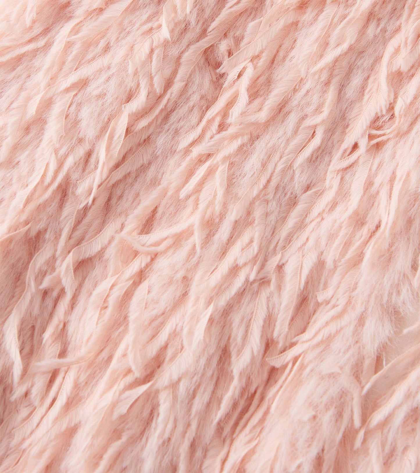 Veste en fausse fourrure – Plume rose pâle
