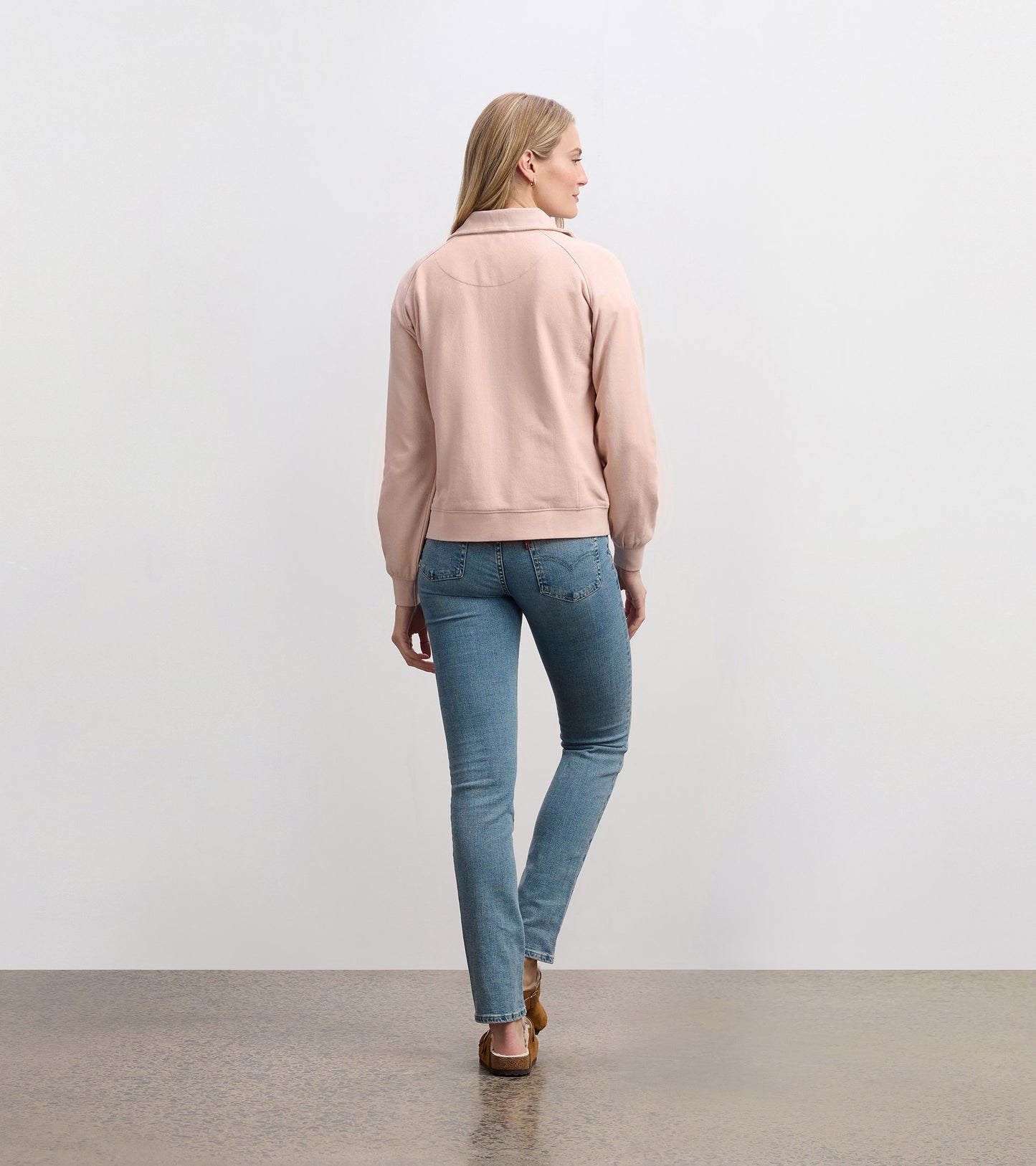 Mock Neck Pullover - Pink
