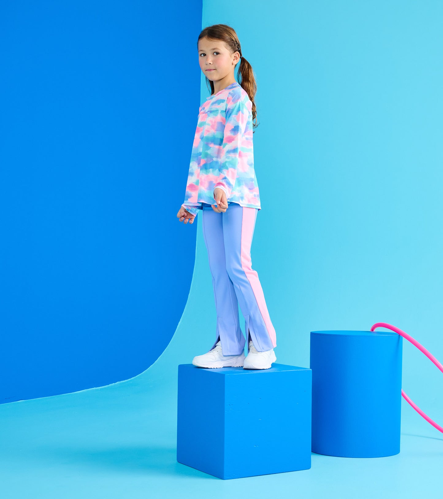 Pantalon de sport évasé pour fille – Lavande