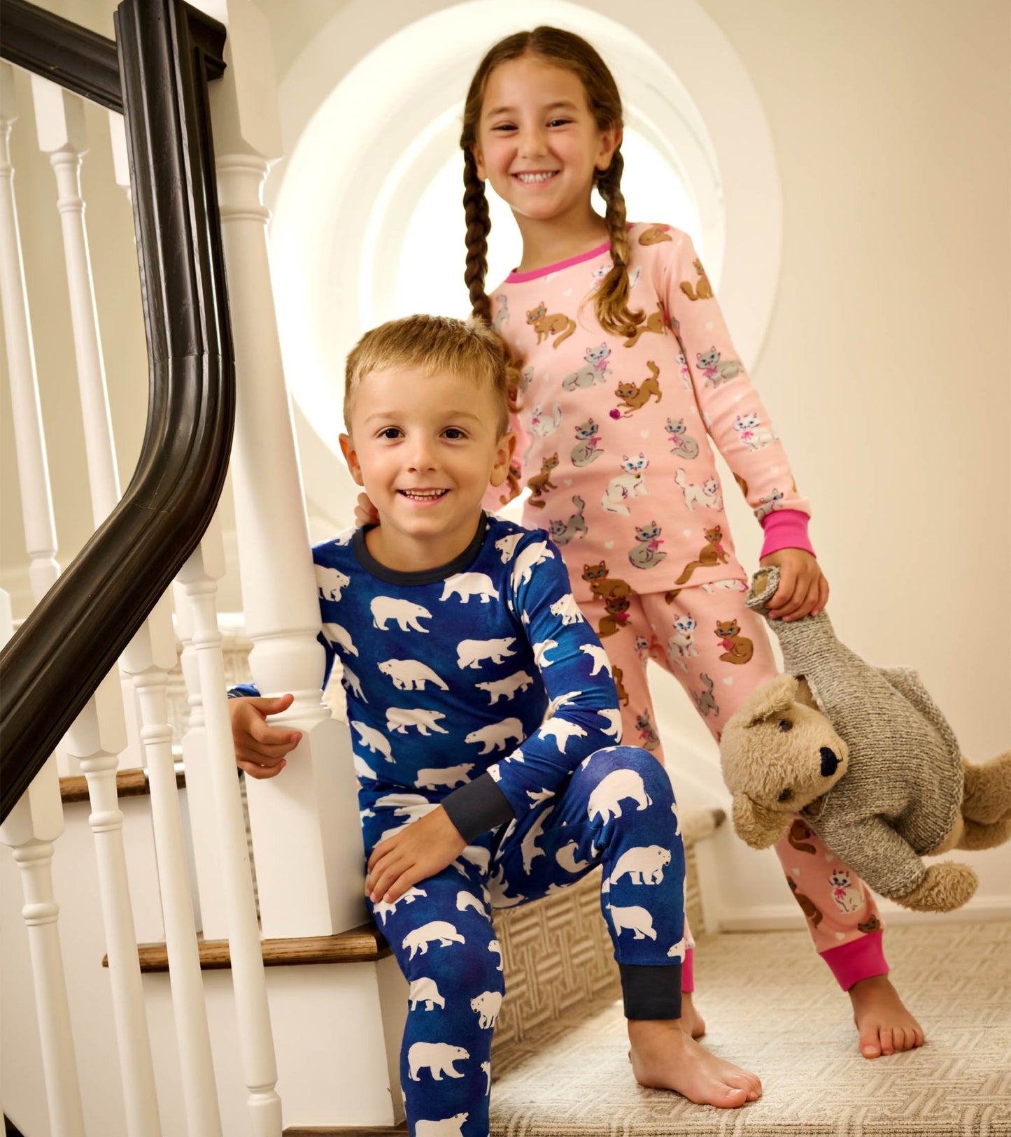 Girls Little Kitties Cotton Pajama Set