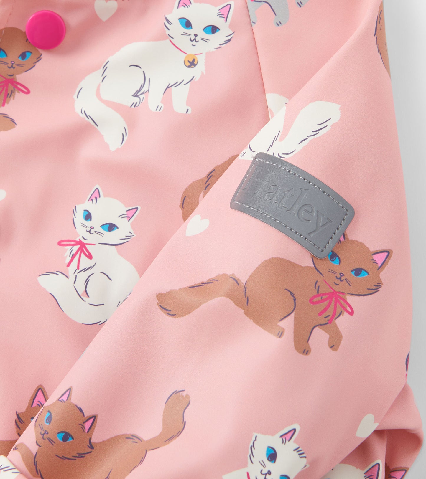 Baby & Toddler Girls Little Kitties Button-Up Rain Jacket